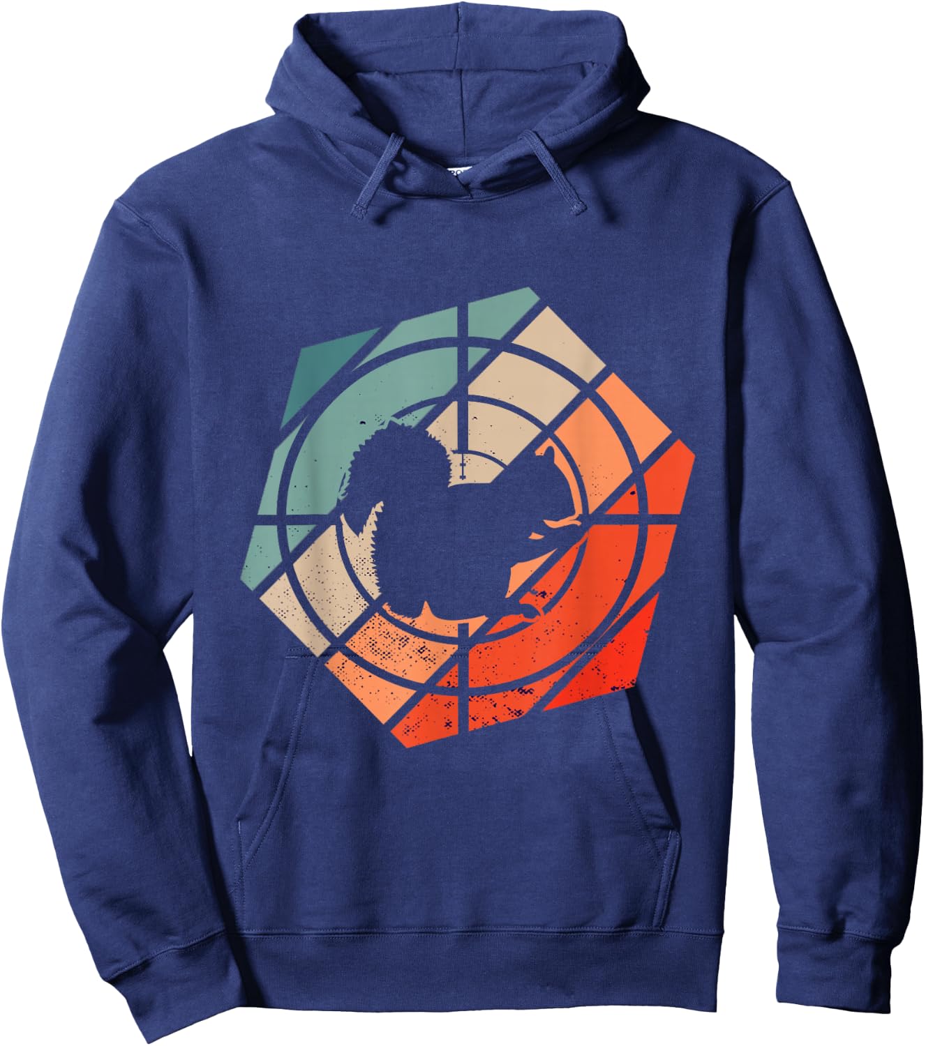 Target Scope Hexa Squirrel Hunter Retro Squirrel Hunting Hoodie - Hoodie | Navy