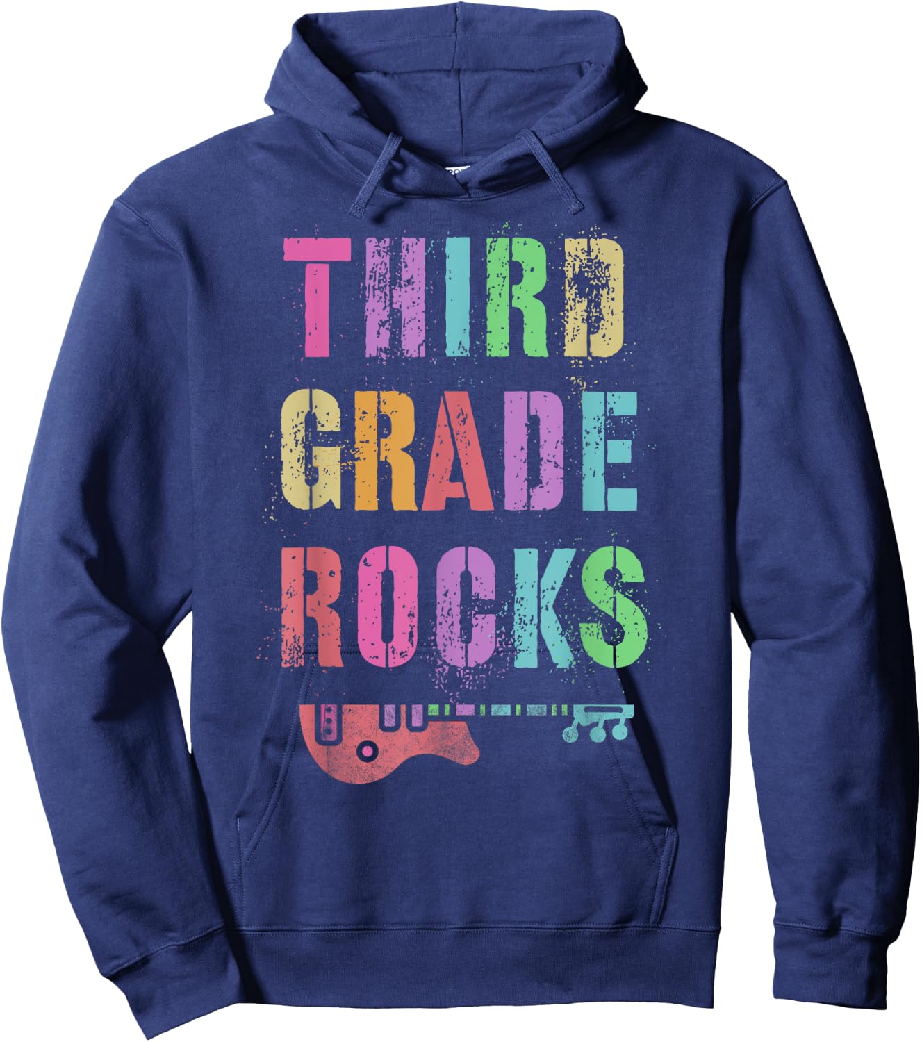 3rd GRADE ROCKS Testing Teacher Rockstar Team Third Grader Men Women Girls Kids Hoodie - Hoodie | Navy