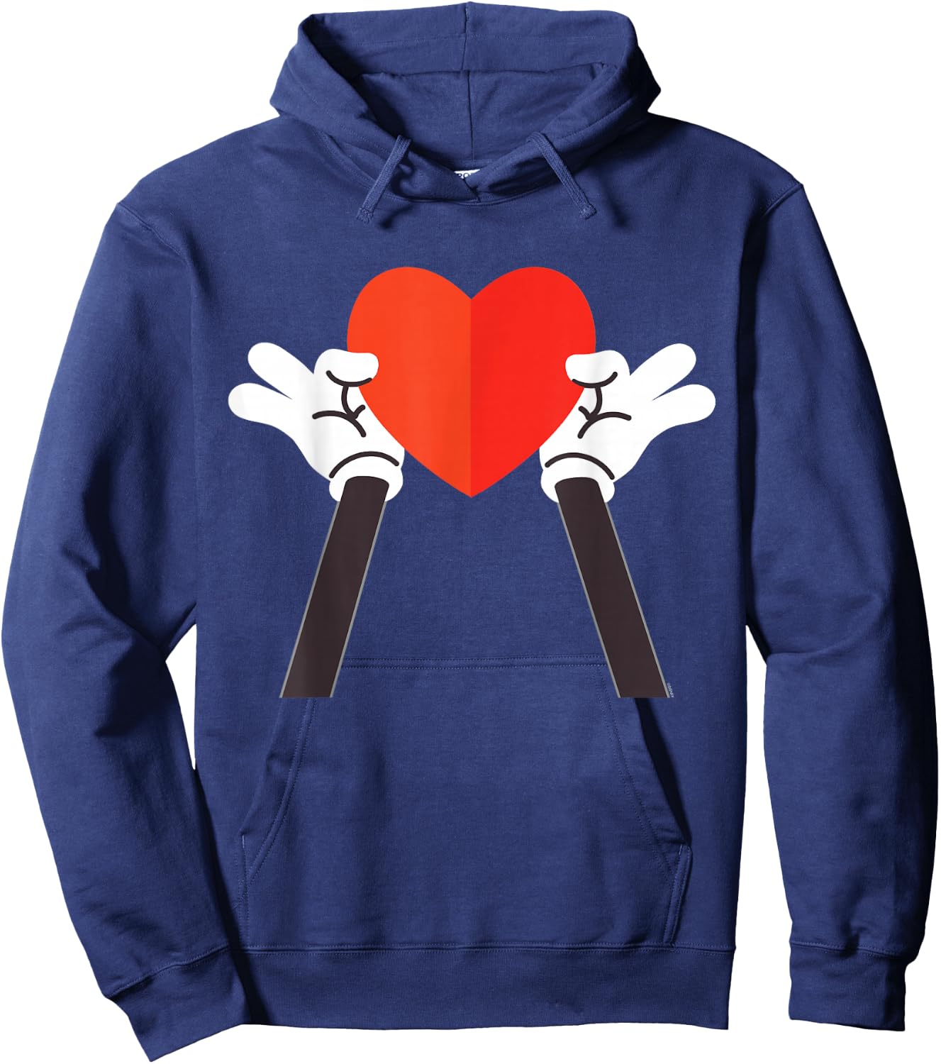 Disney Valentine's Day Mickey Mouse Hands Holding Heart Hoodie - Hoodie | Navy