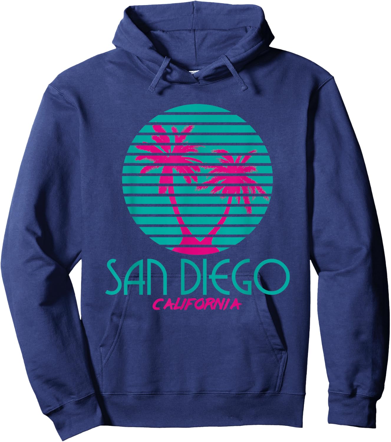 San Diego CA T Shirt Palm Trees California Souvenir Hoodie - Hoodie | Navy