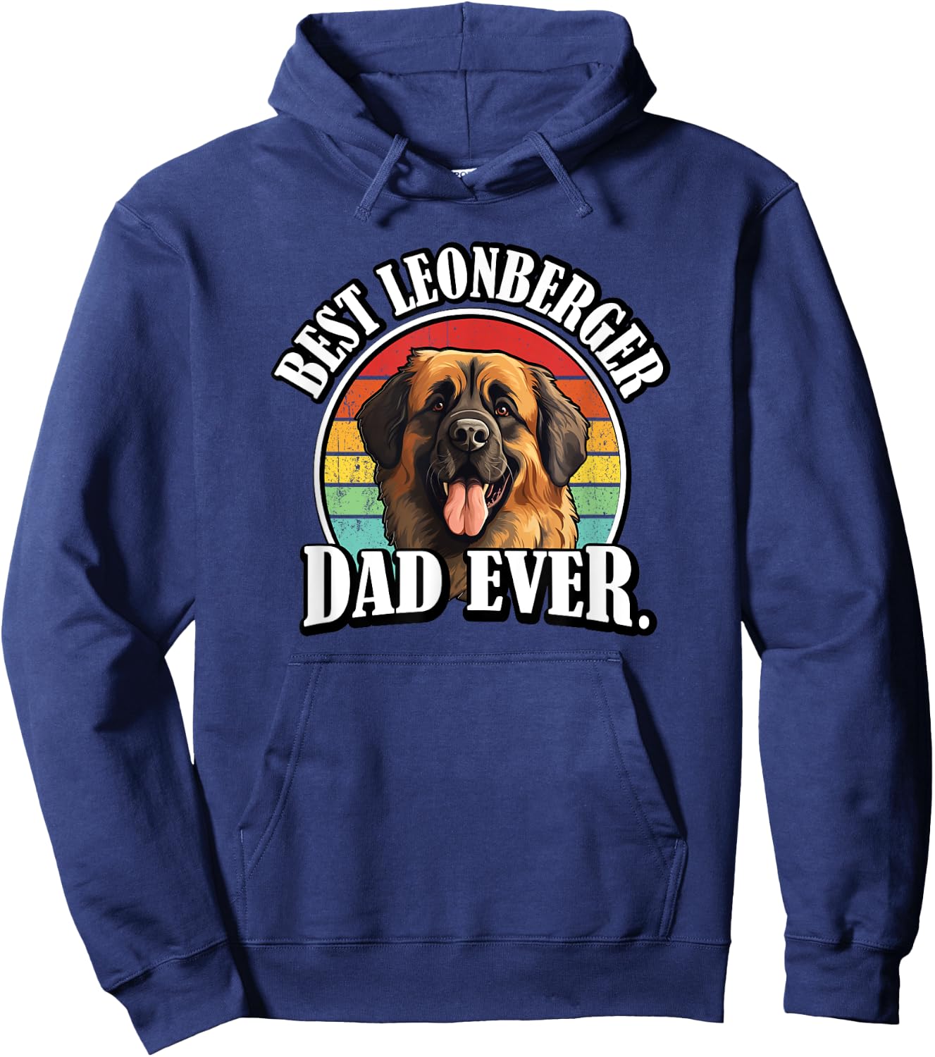 Funny Retro Vintage Best Leonberger Dad Lover Hoodie - Hoodie | Navy
