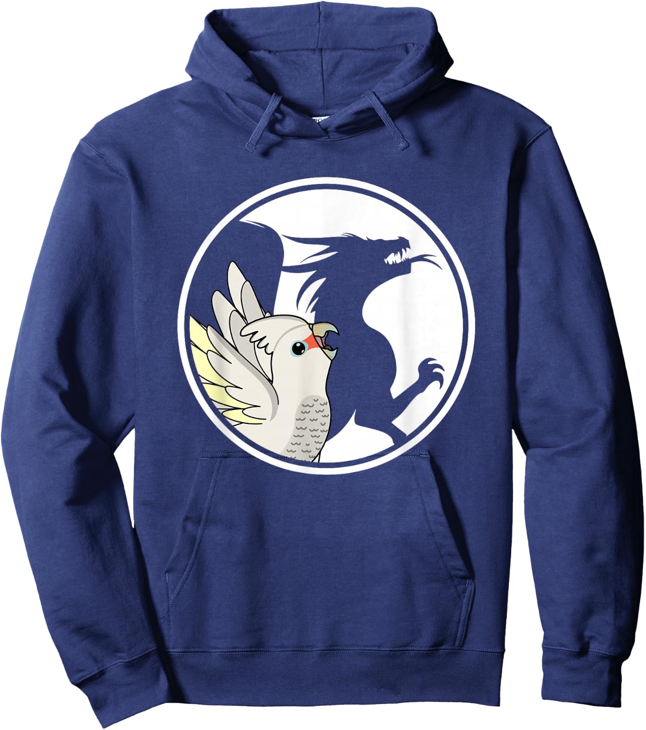 Parrot & Dragon Shadow I Goffins Cockatoo Hoodie - Hoodie | Navy