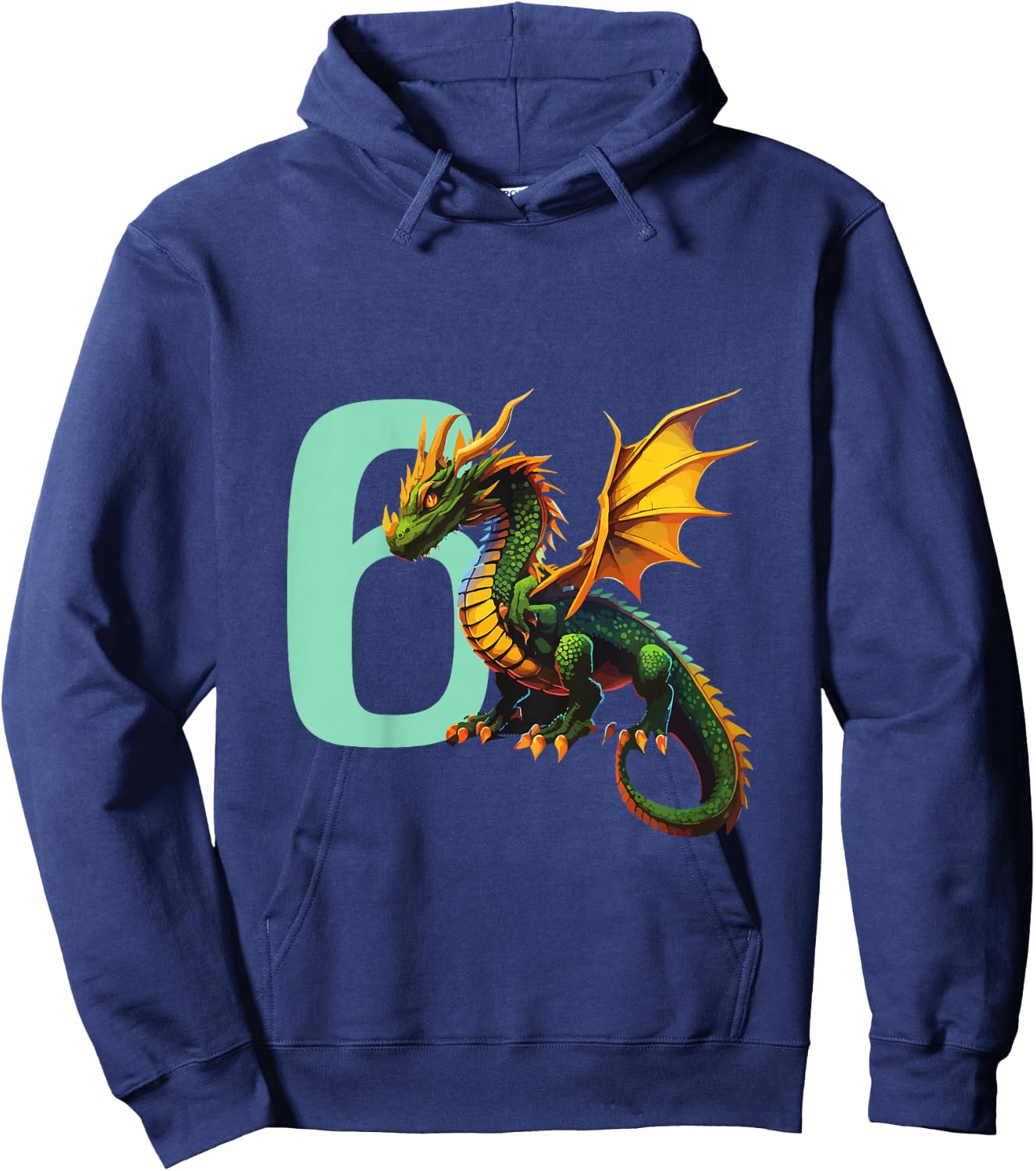 Kinder Geburtstag Drache 6 Jahre Junge Drachen Zahl Alter Hoodie - Hoodie | Navy