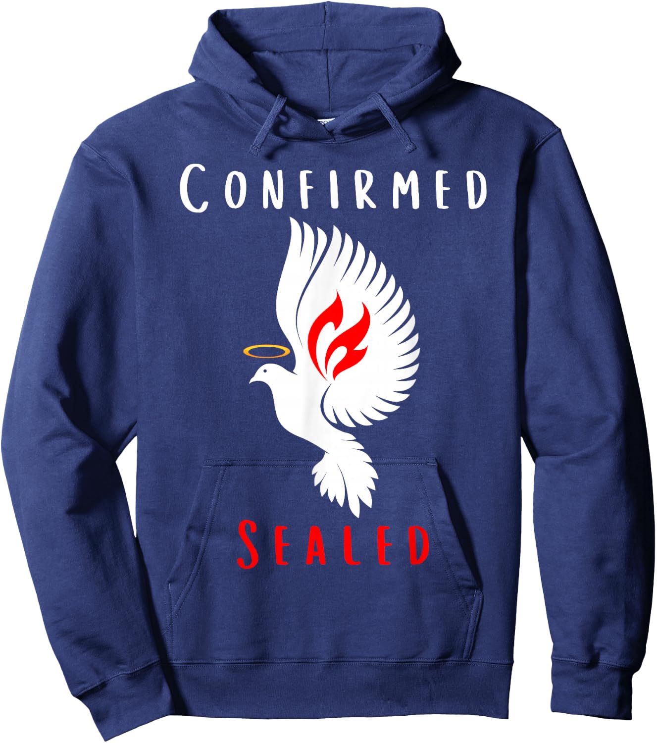 Catholic Confirmation: Confirmed Sealed Holy Spirit Dove Hoodie - Hoodie | Navy