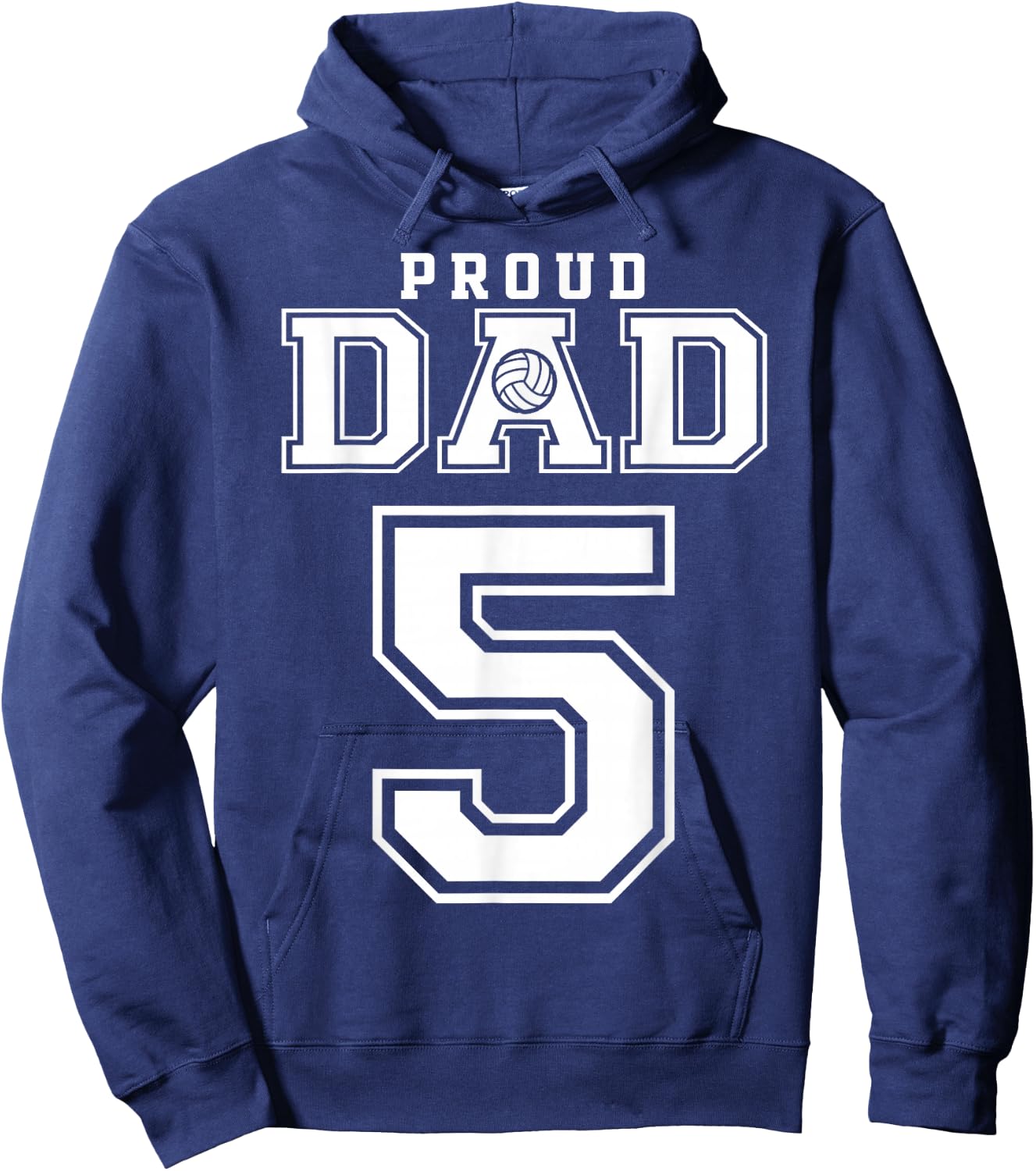 Custom Proud Volleyball Dad Number 5 Personalized Hoodie - Hoodie | Navy