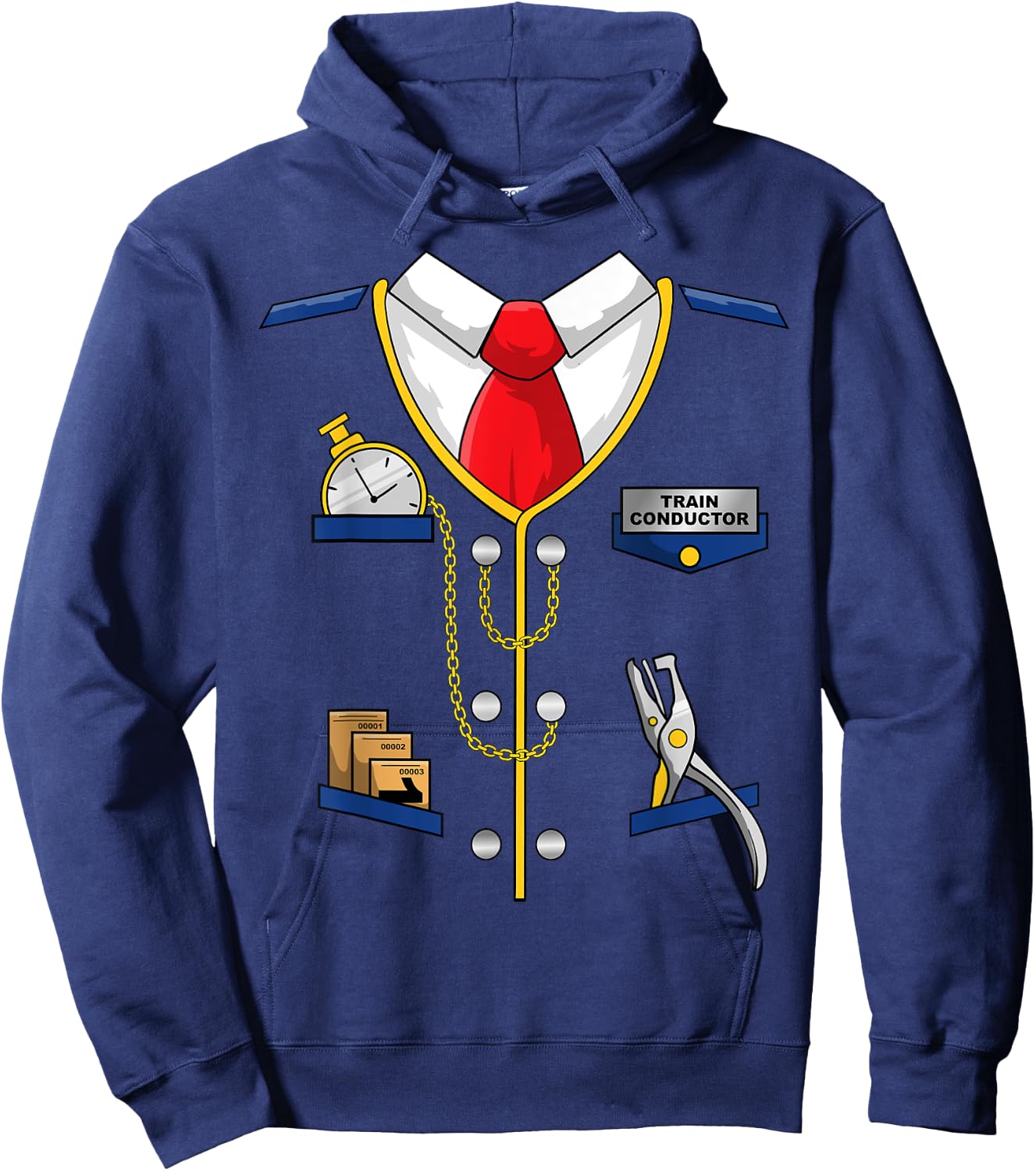 Train Conductor Costume Shirt- Men Women Kids - Train Driver Hoodie - Hoodie | Navy