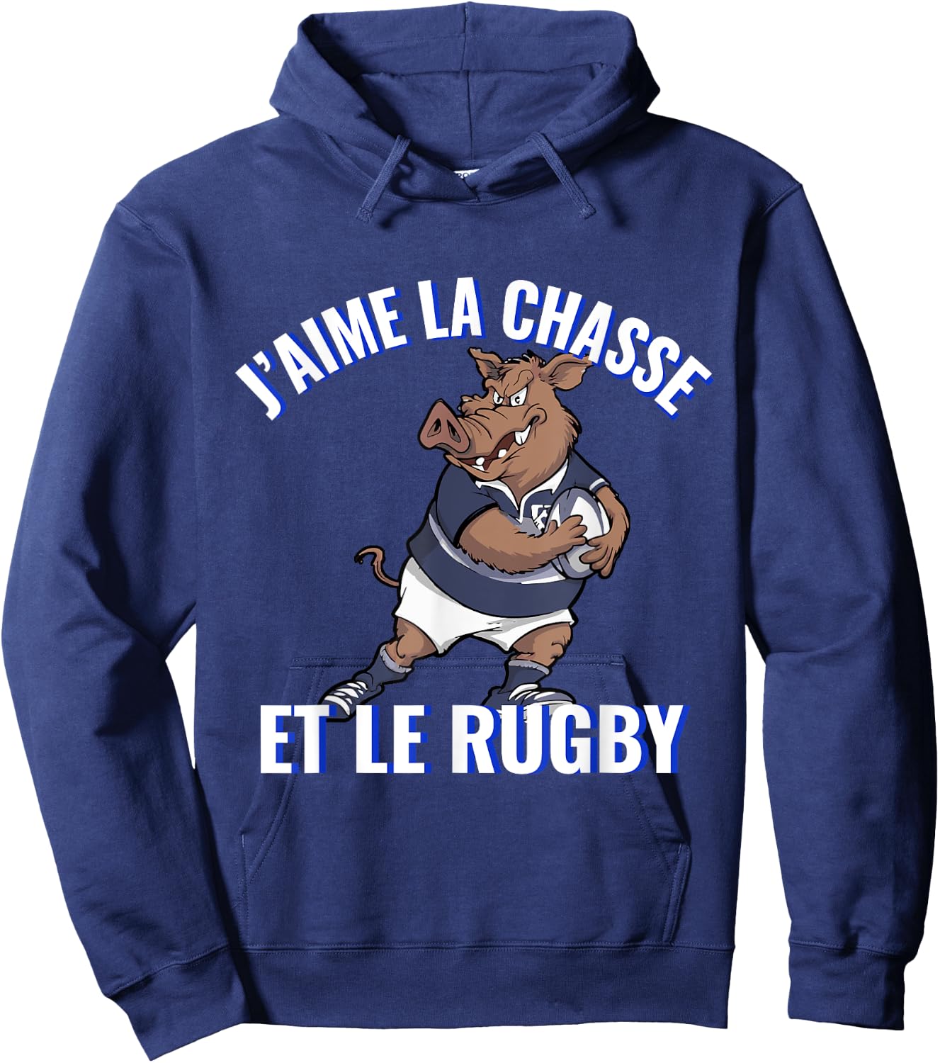 Boar Rugby Player For Hunting Lovers And Rugby , Black, S Hoodie - Hoodie | Navy