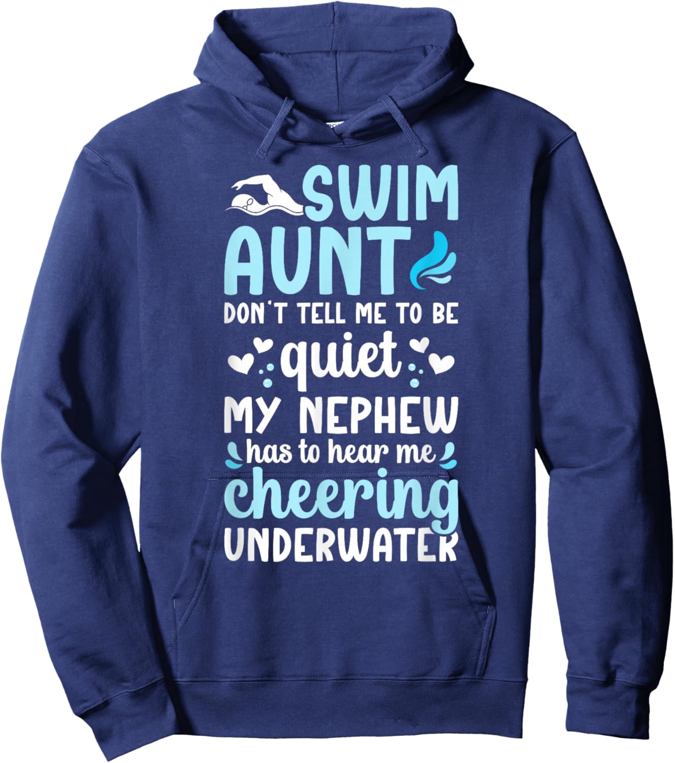 Swim Aunt Funny Swimming Aunt Of A Swimmer Aunt Hoodie - Hoodie | Navy