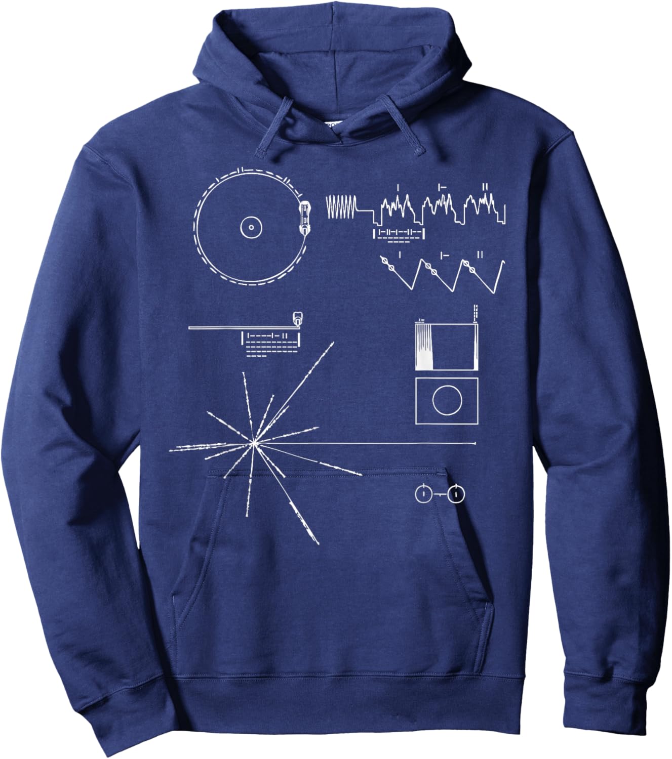Voyager 1 Golden Record Message Hoodie - Hoodie | Navy