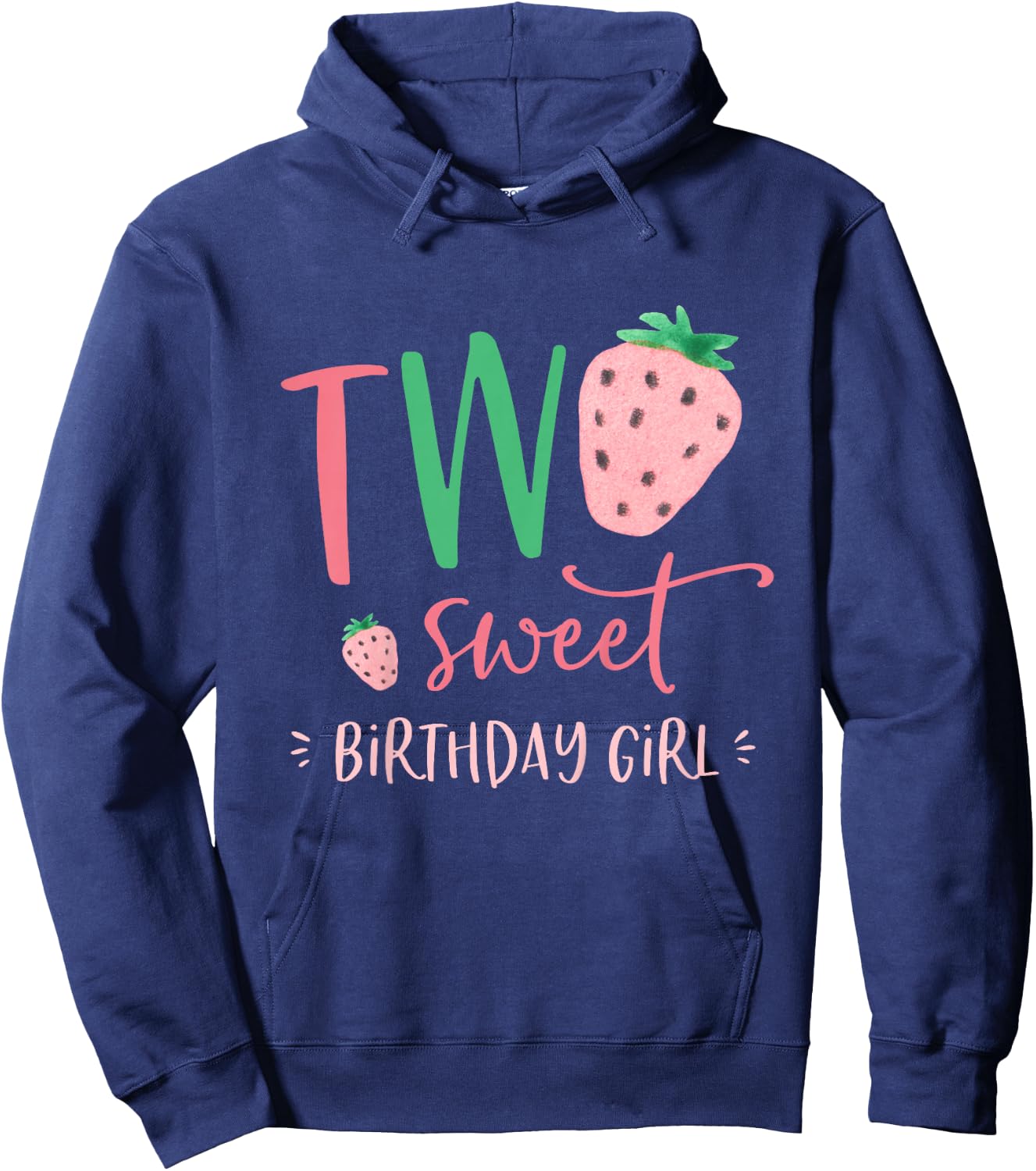 Zwei süße Geburtstagskinder Strawberry 2nd Second Bday Party Hoodie - Hoodie | Navy