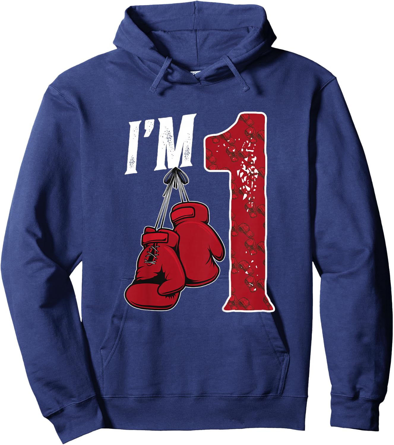 Kids 1st Birthday Boxing Boy One Year Old Boxer Hoodie - Hoodie | Navy