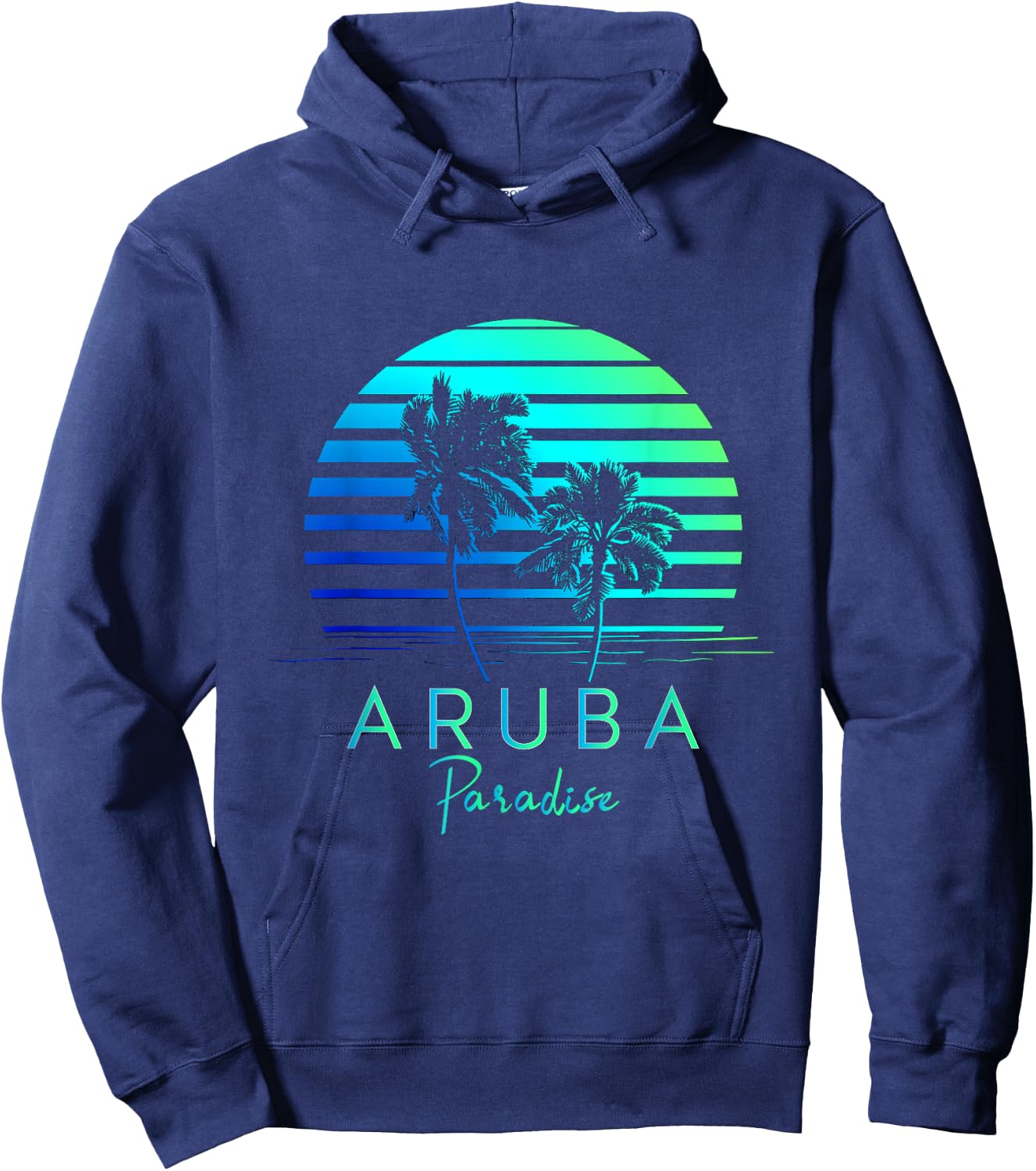 Vintage Aruba Beach Vibes Vacation Souvenir Hoodie - Hoodie | Navy