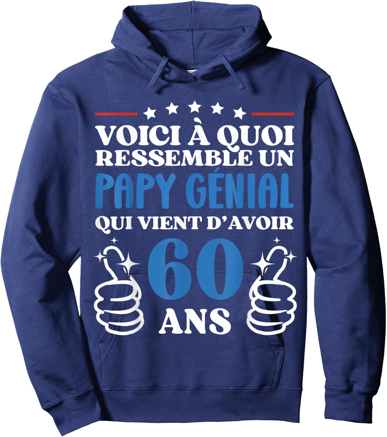 60 Years Gift Humour Birthday Grandpa Great , Black, S Hoodie - Hoodie | Navy