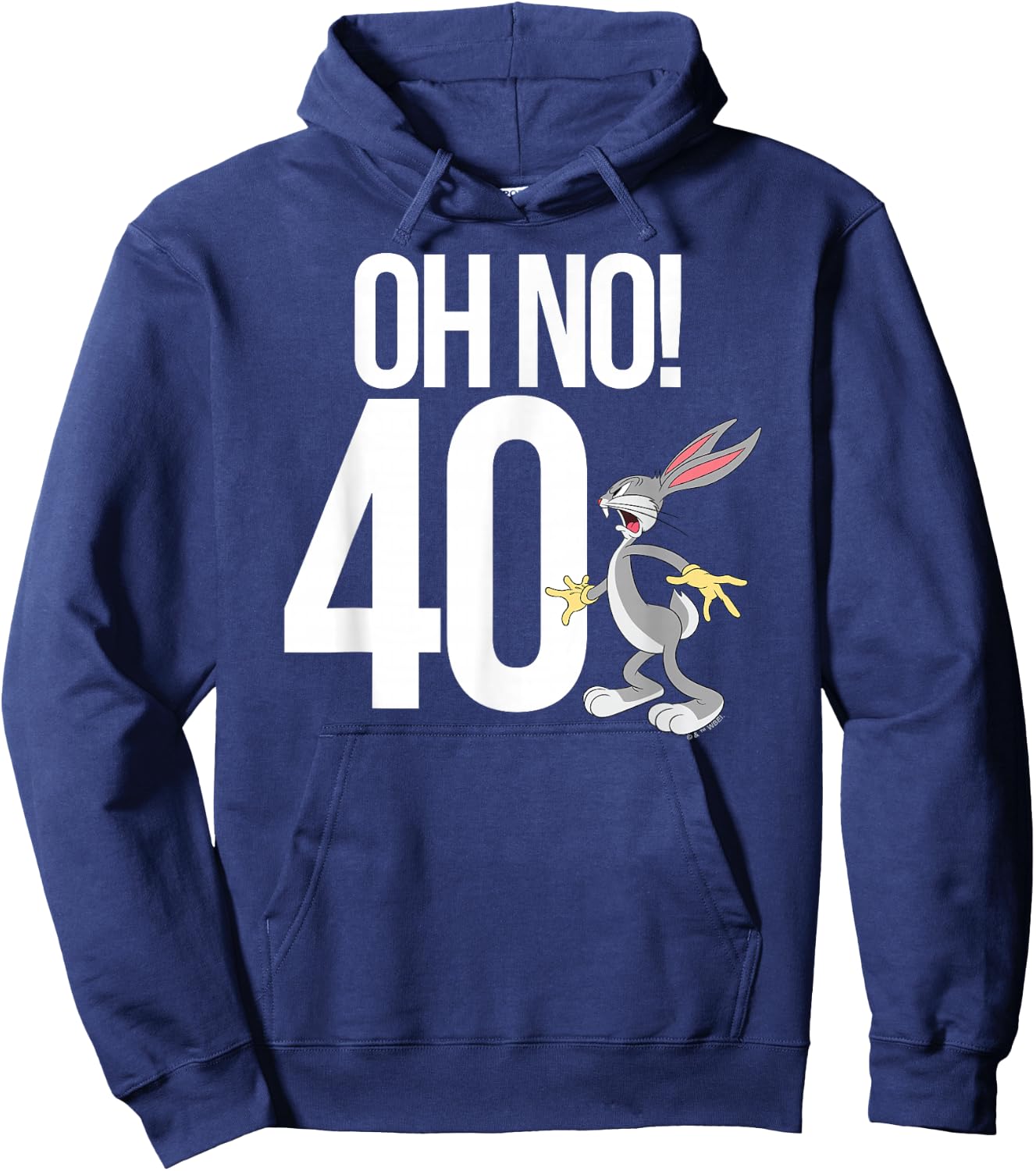 Looney Tunes Bugs Bunny Oh No! 40! 40th Birthday Hoodie - Hoodie | Navy