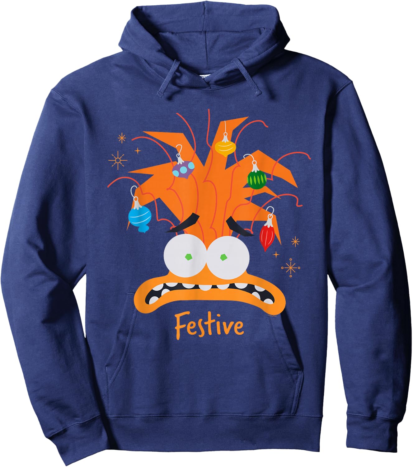 Disney and Pixar’s Inside Out 2 Anxiety Festive Christmas Hoodie - Hoodie | Navy