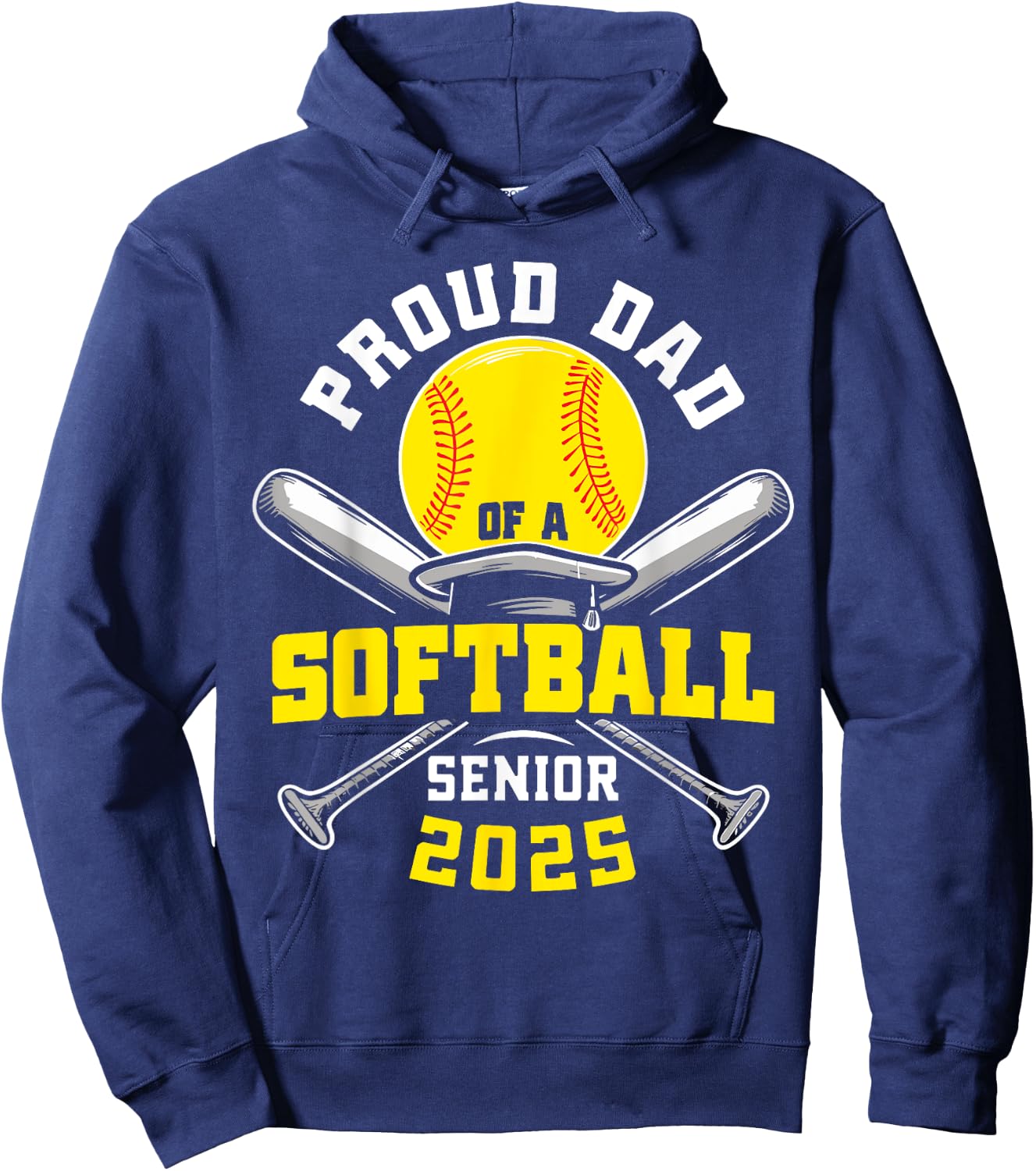 Proud dad of a Softball senior class of 2025 graduation Hoodie - Hoodie | Navy