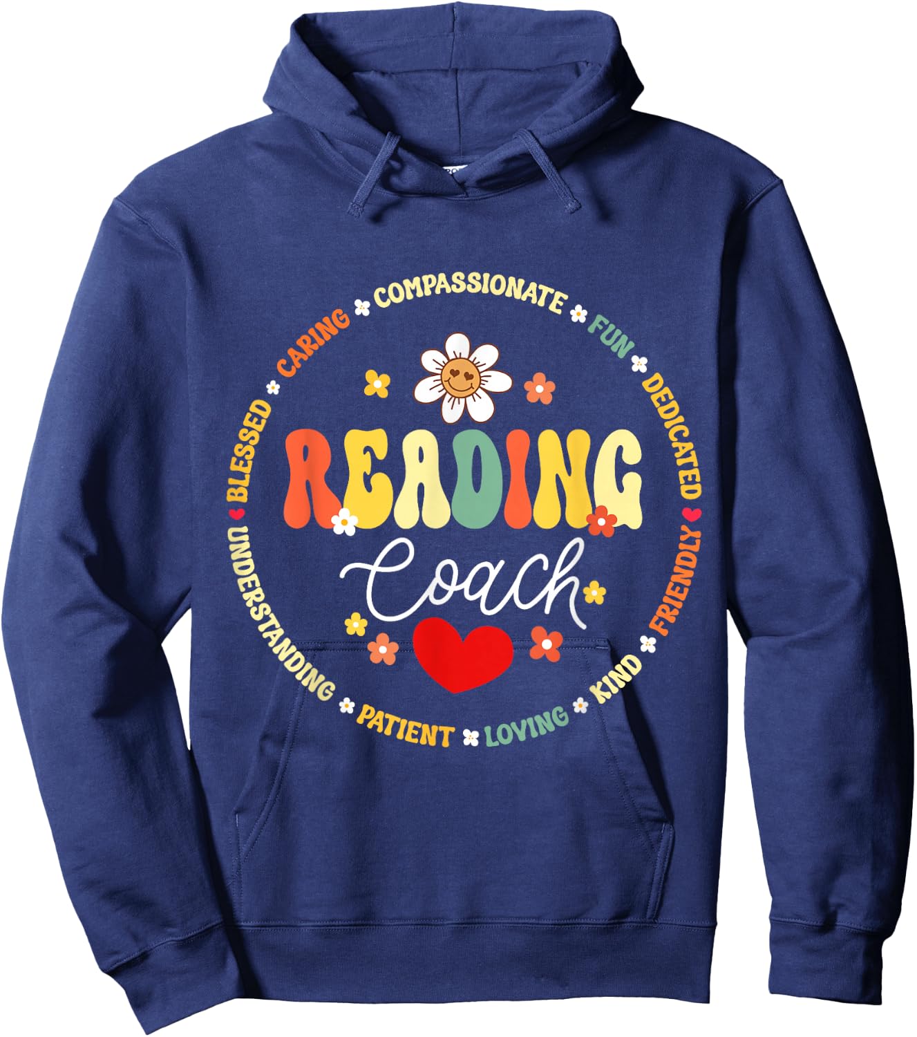 Reading Coach Teacher Interventionist Specialist Literacy Hoodie - Hoodie | Navy