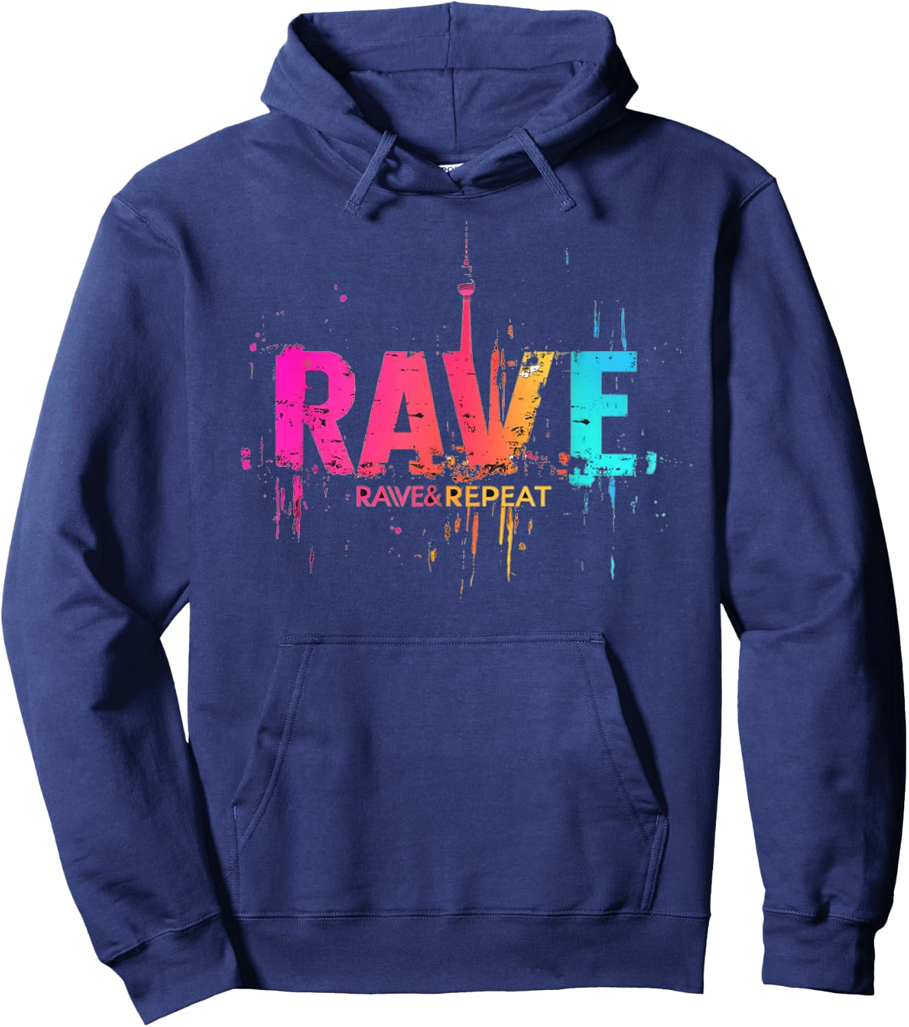 Techno Party EDM Rave Hoodie - Hoodie | Navy