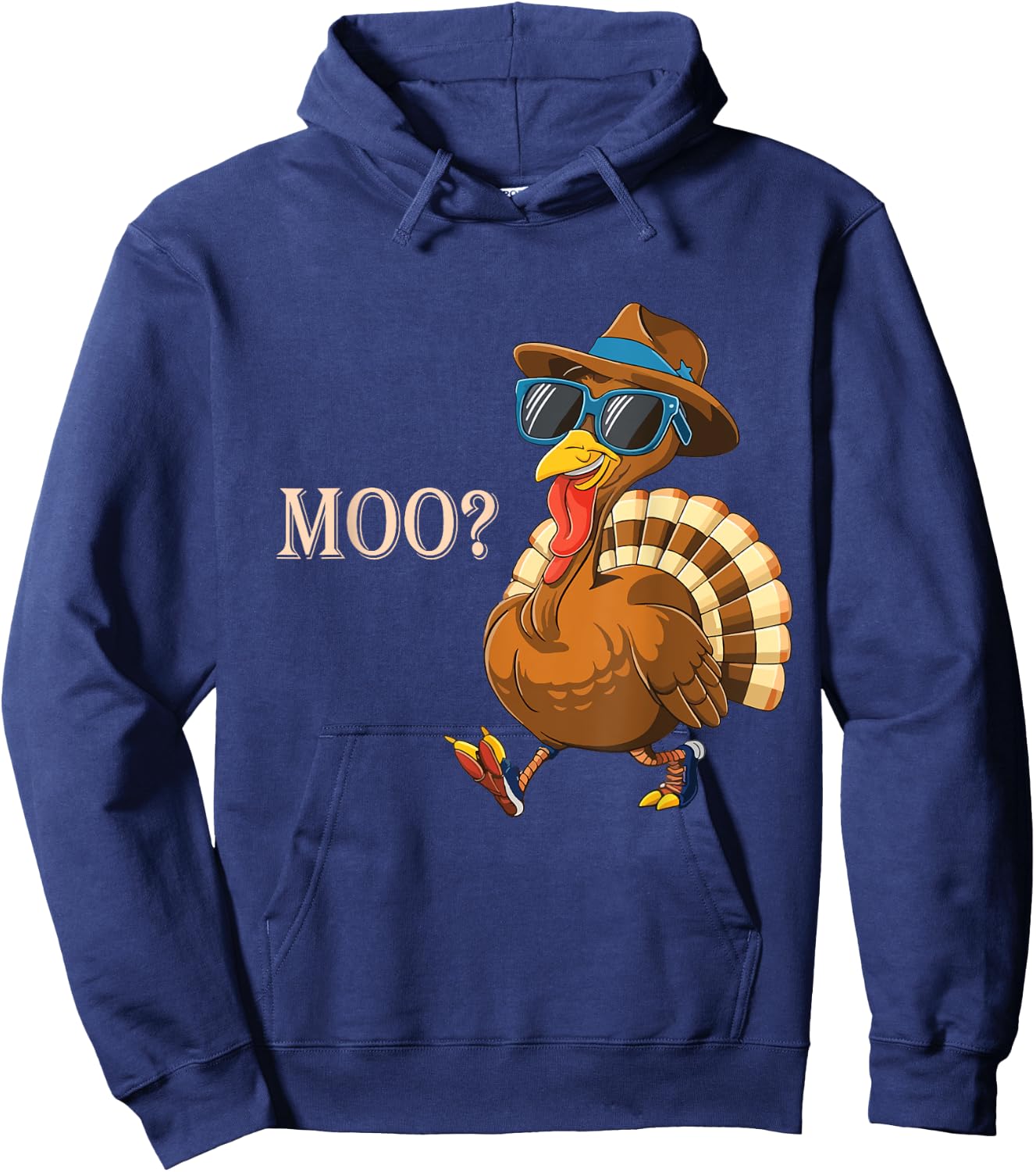 Turkey moo funny thanksgiving for Cow Lovers Fall Autumn Hoodie - Hoodie | Navy