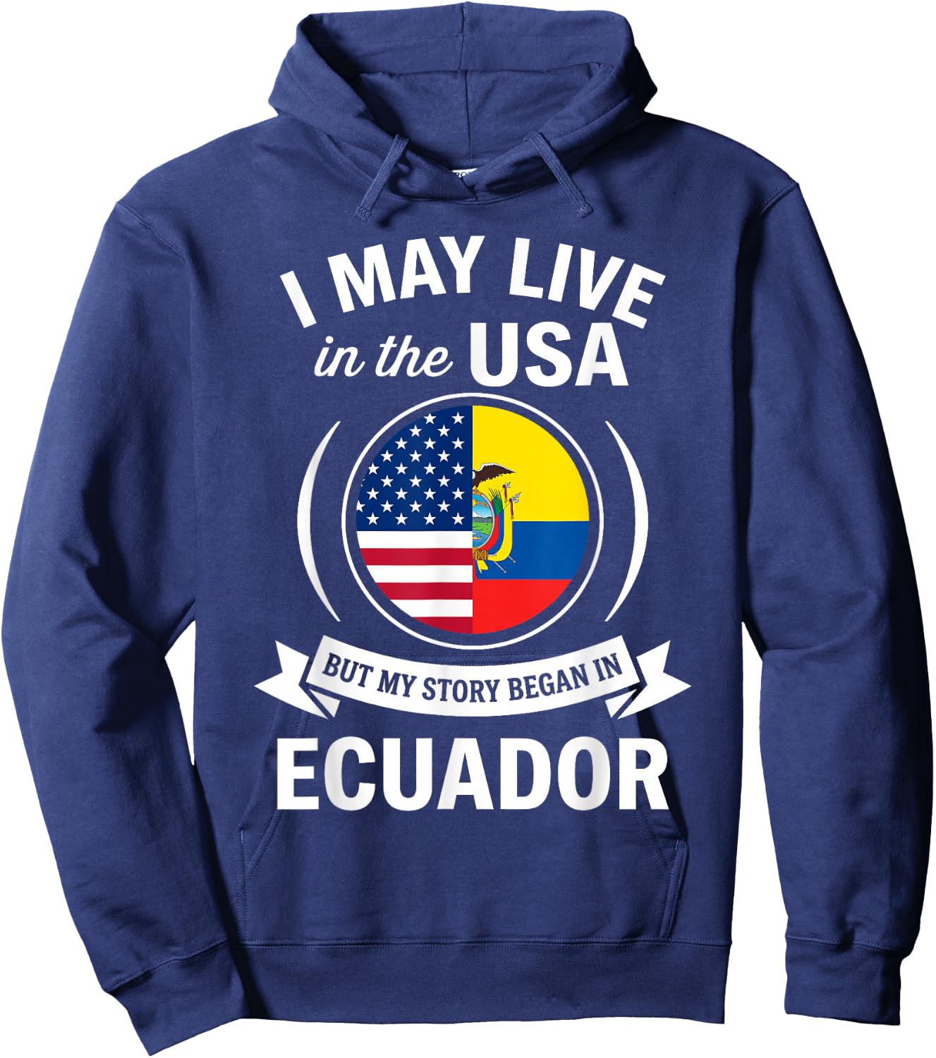 Ecuadorian American Flag Ecuador Pride Roots Hoodie - Hoodie | Navy