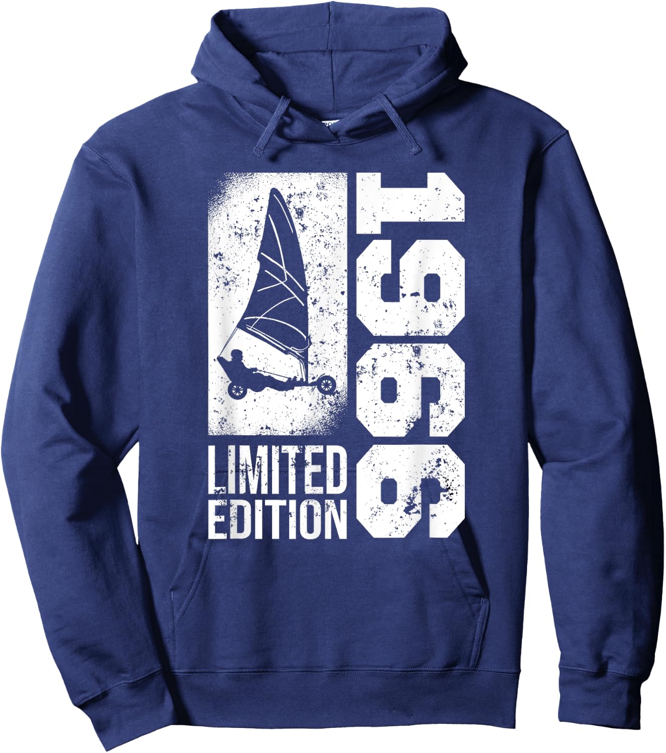 Vintage Beach Veil born in 1966 Birthday Sailing Tank , Black, S Hoodie - Hoodie | Navy