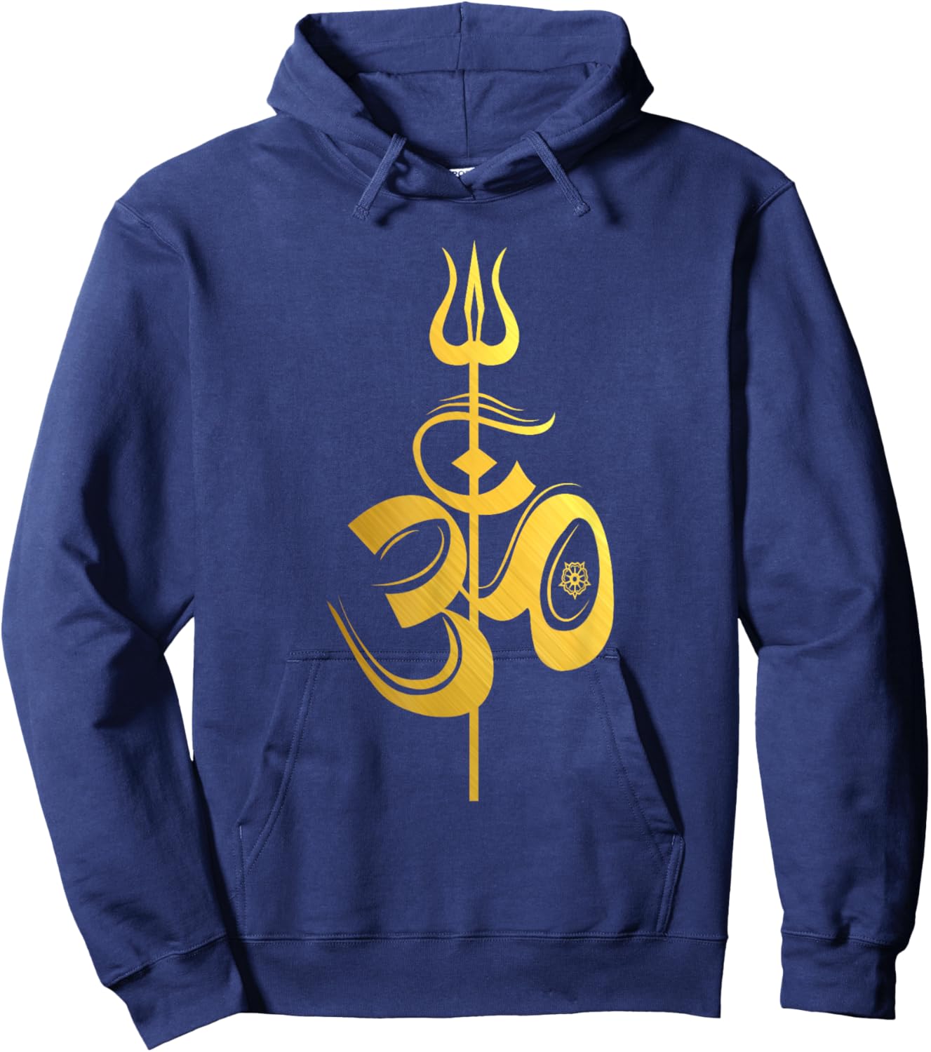 OM-Lord Shiva Divine Spear Trident Trishul Hoodie - Hoodie | Navy