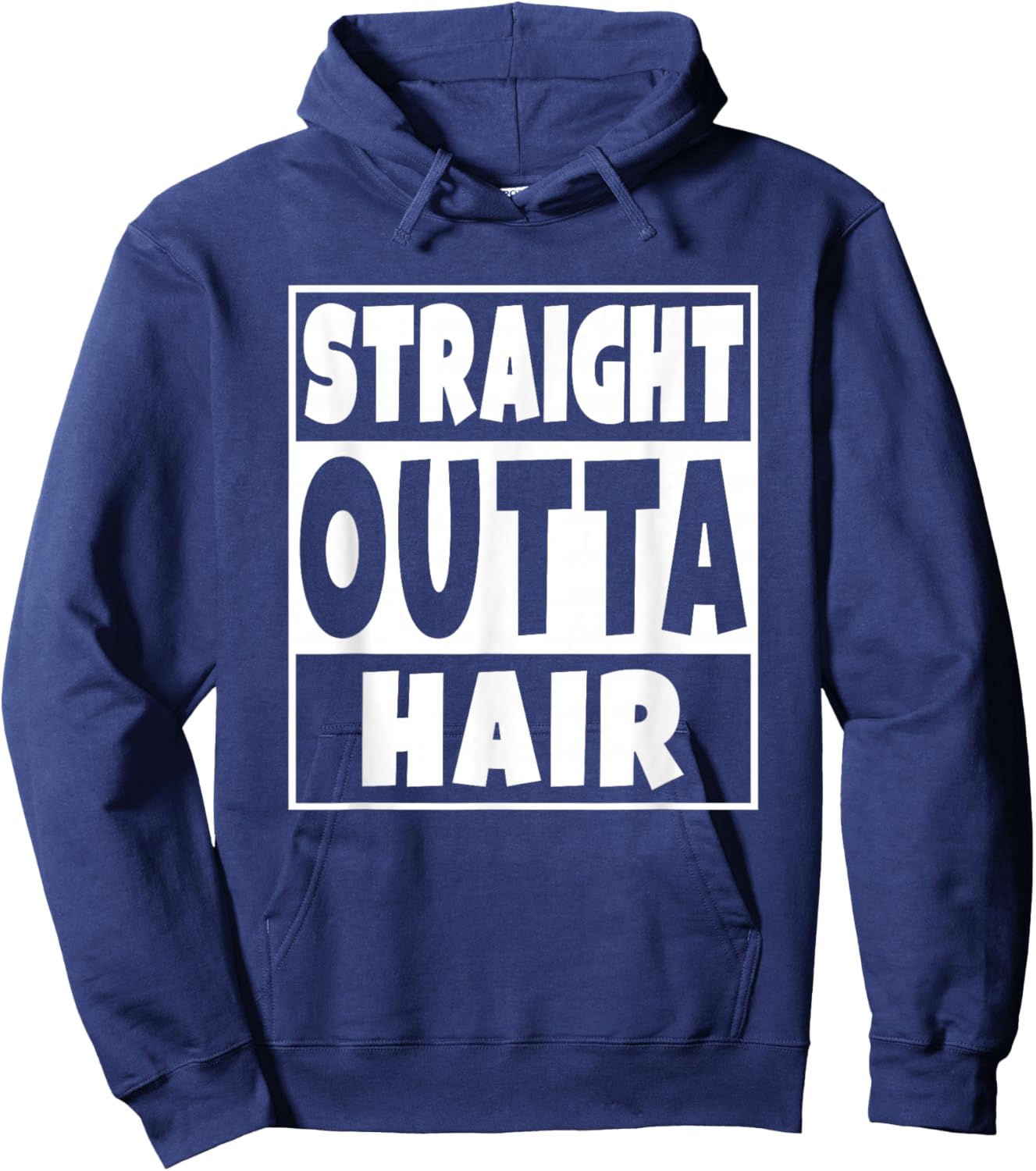 Straight Outta Hair Funny No Hair Gift Hoodie - Hoodie | Navy