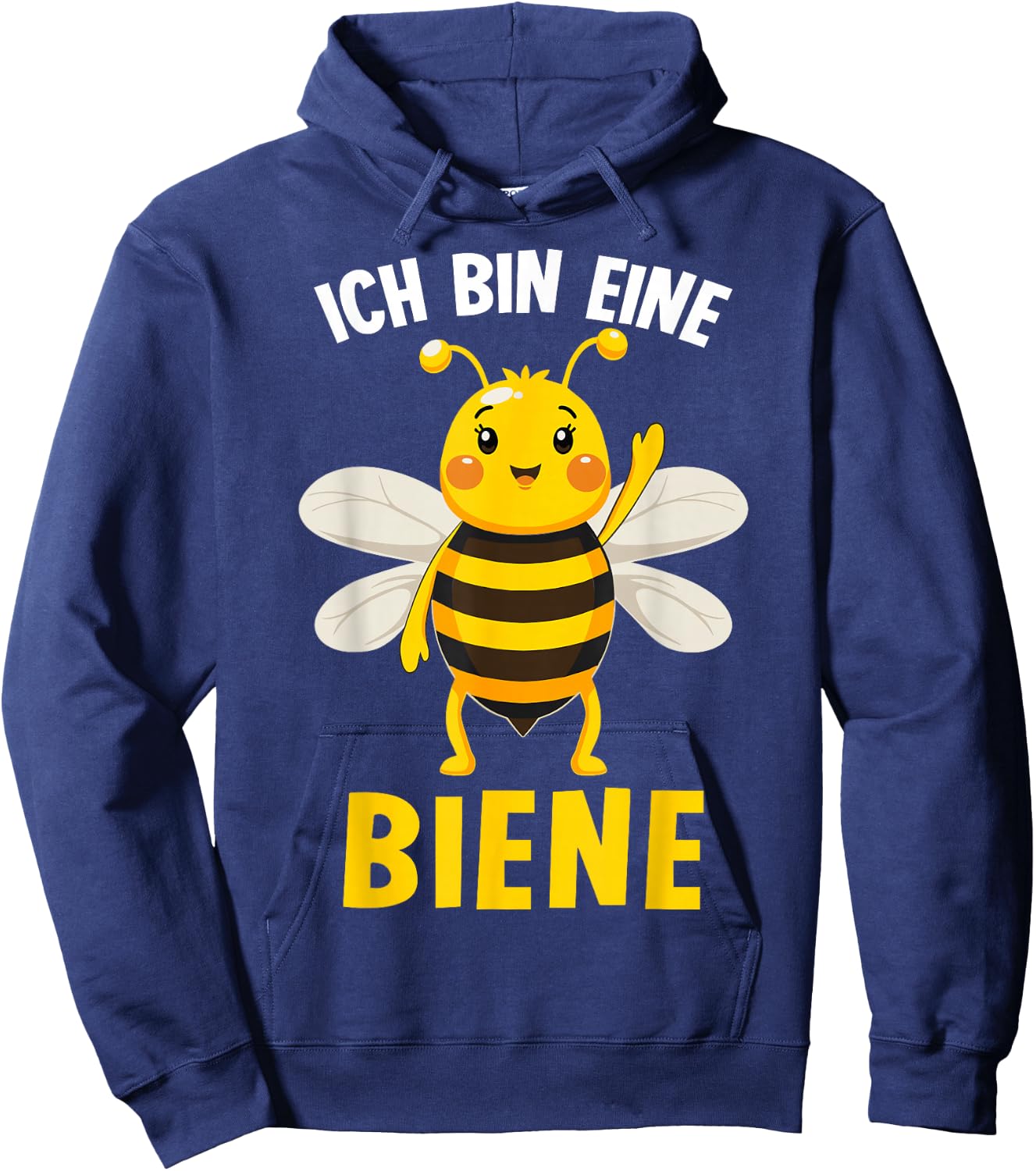 with German Text "Ich bin eine Bee" [German Language], black Hoodie - Hoodie | Navy