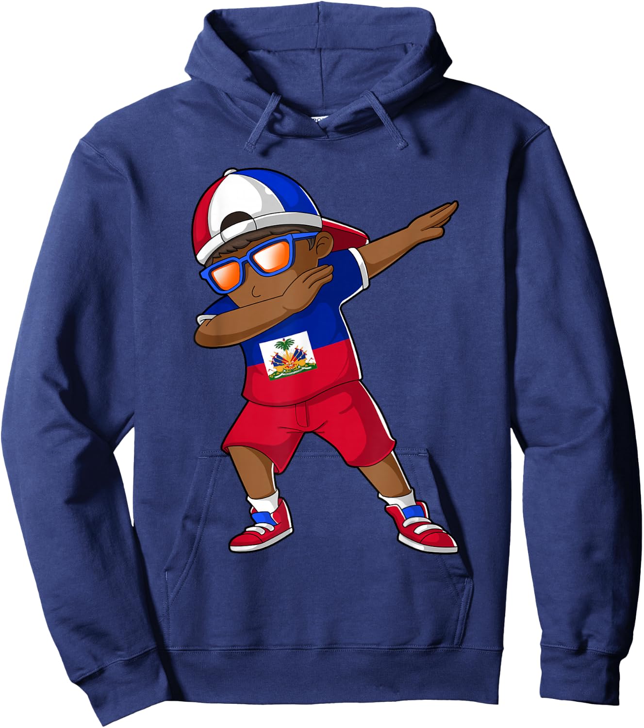 Haitian Boy Haiti Kid Patriotism Roots Heritage Small Hoodie - Hoodie | Navy