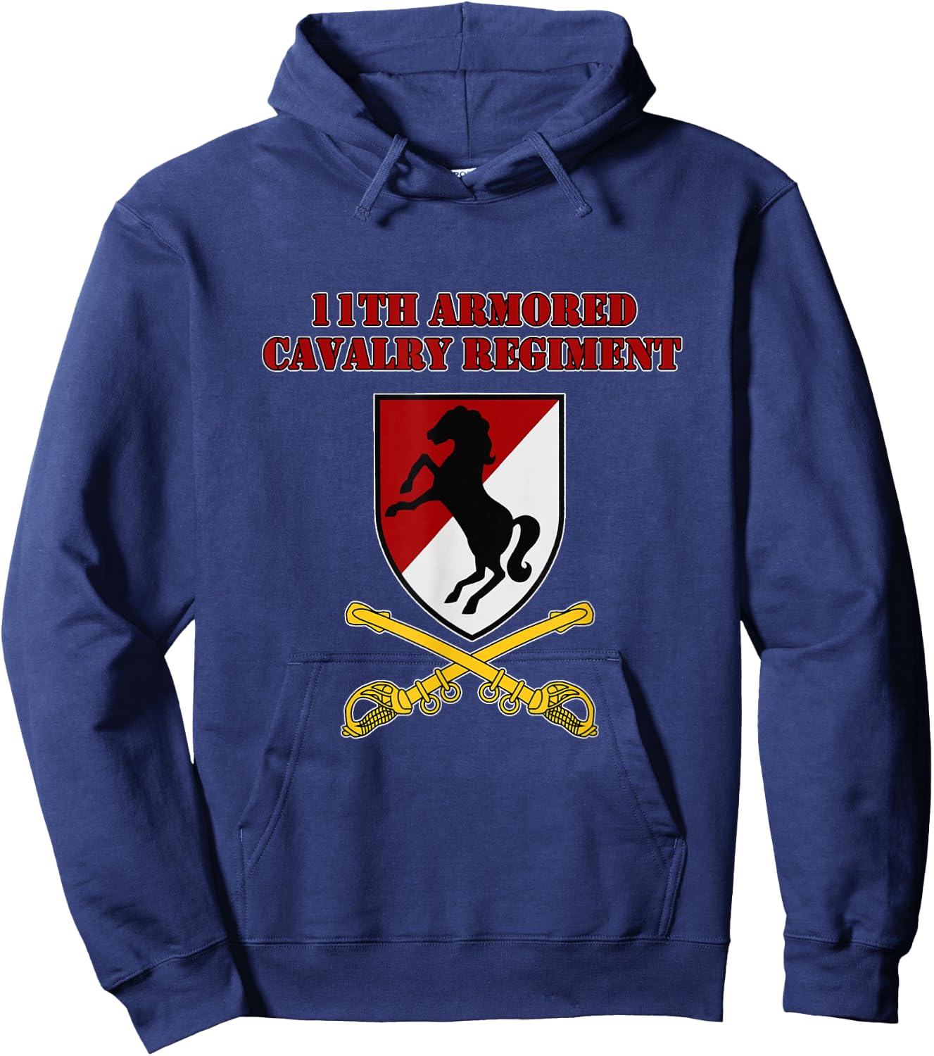 11th Armored Cav Regiment - 11th ACR vets Design on Front Hoodie - Hoodie | Navy