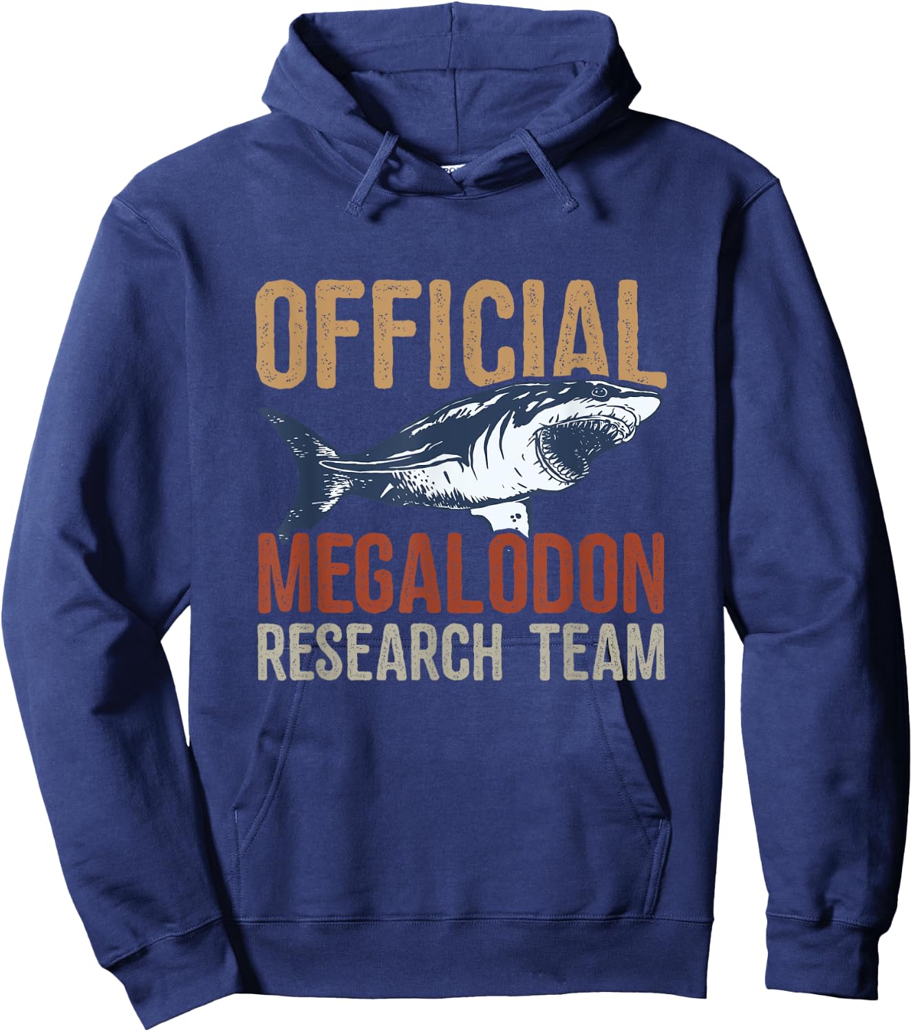 Megalodon Shark Shirt Funny Official Megalodon Research Team Hoodie - Hoodie | Navy