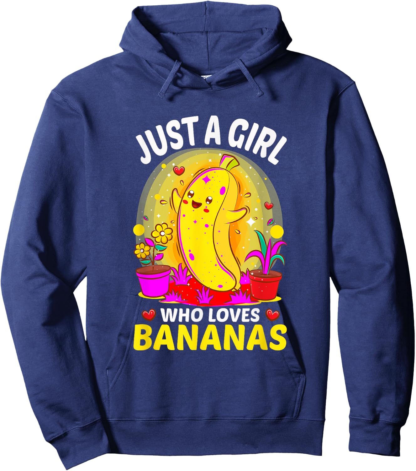 Just A Girl Who Loves Bananas Lover Fruit Banana Hoodie - Hoodie | Navy