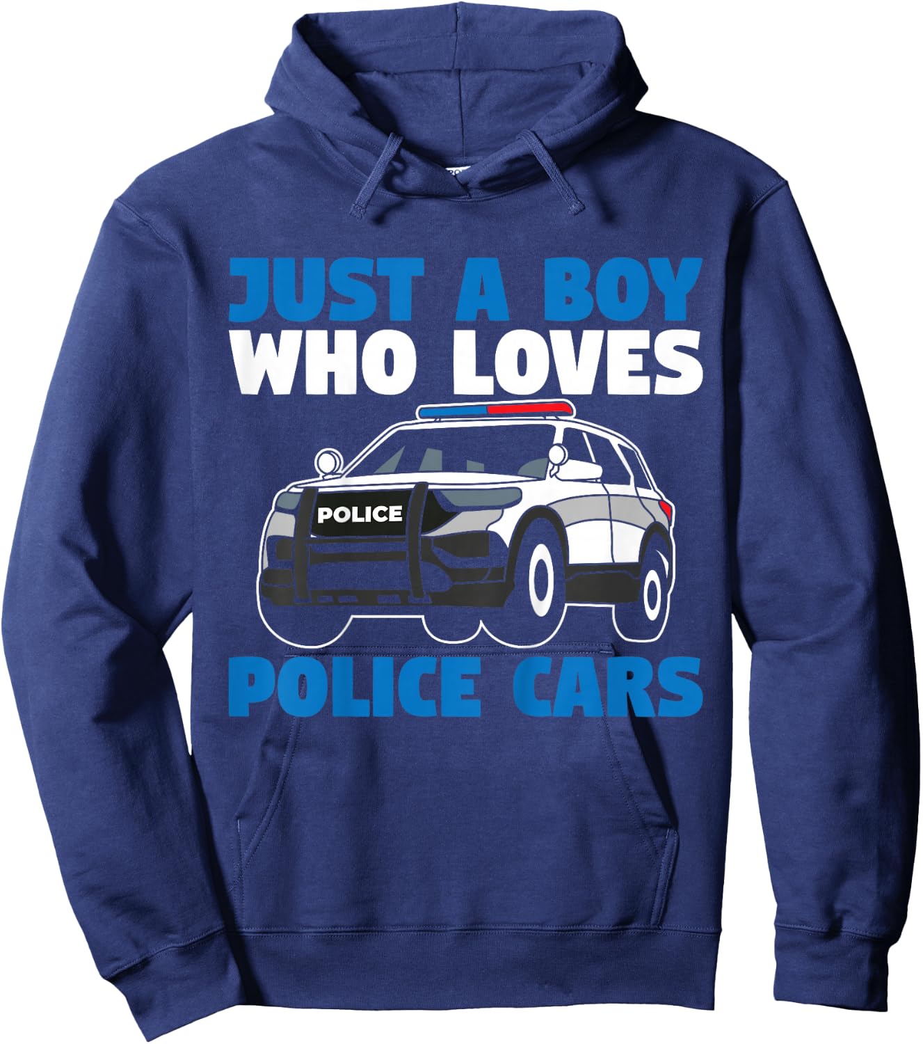 Kids Police Officer Toddler Just A Boy Who Loves Police Cars Hoodie - Hoodie | Navy