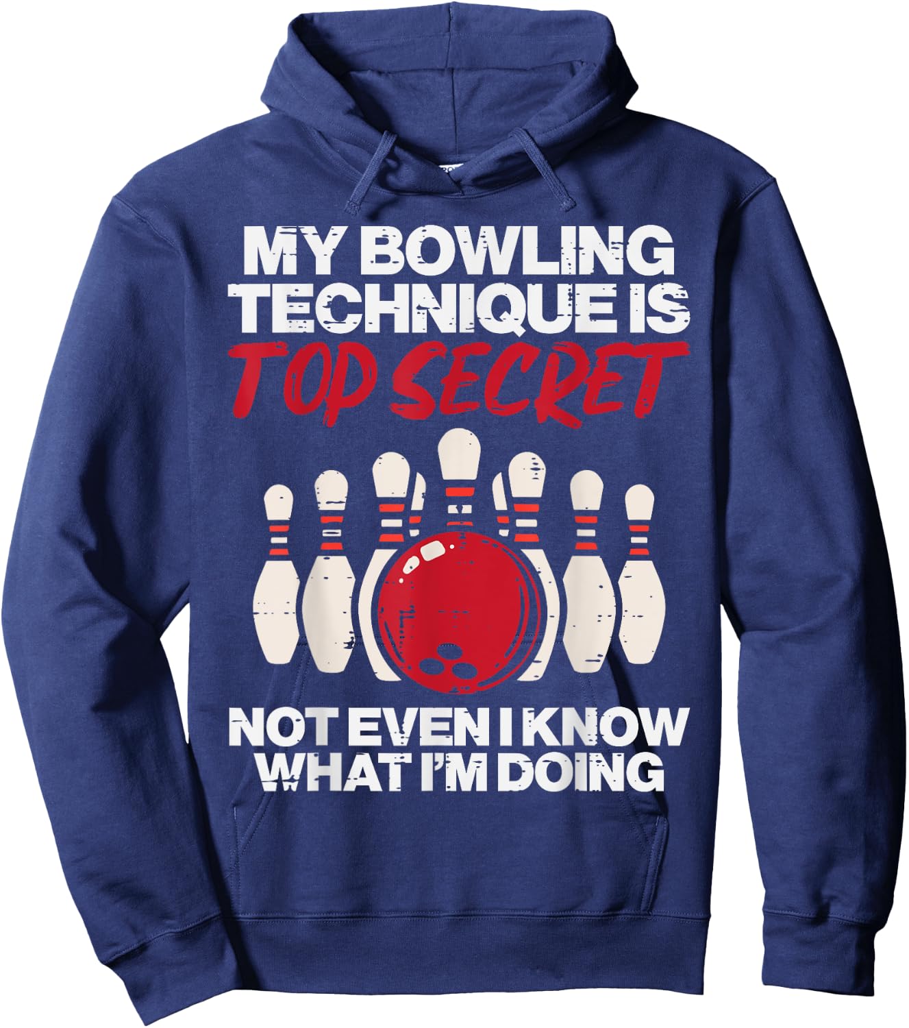My Bowling Technique Secret Funny Bowler Women Men Kids Hoodie - Hoodie | Navy