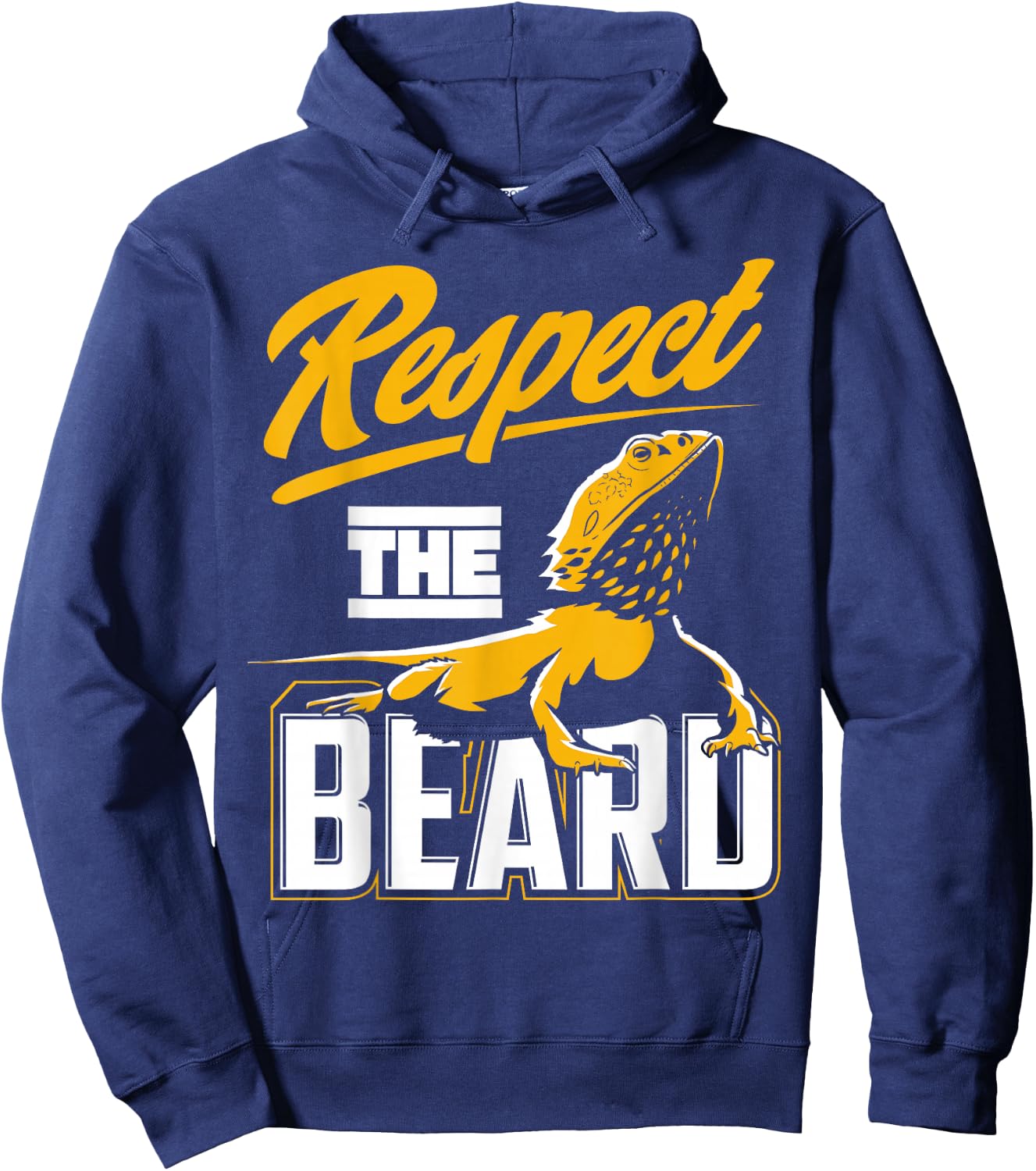 Respect The Beard - Pogona & Bearded Dragon Hoodie - Hoodie | Navy