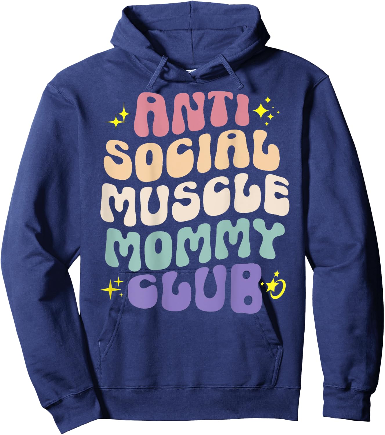Anti Social Muscle Mommy Club Groovy Pump Cover Funny Hoodie - Hoodie | Navy