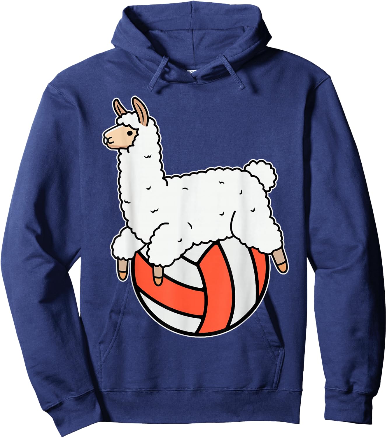 Volleyball Llama Laying and Chilling on Volley Ball Hoodie - Hoodie | Navy