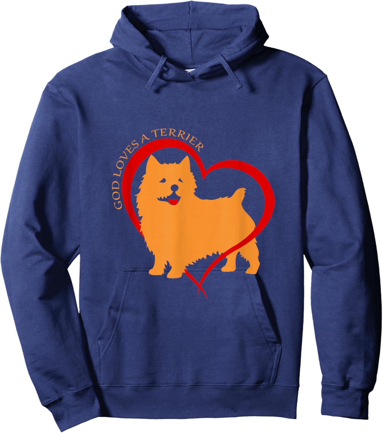 God Loves a Terrier | Norwich Terrier Dog Men Women Hoodie - Hoodie | Navy