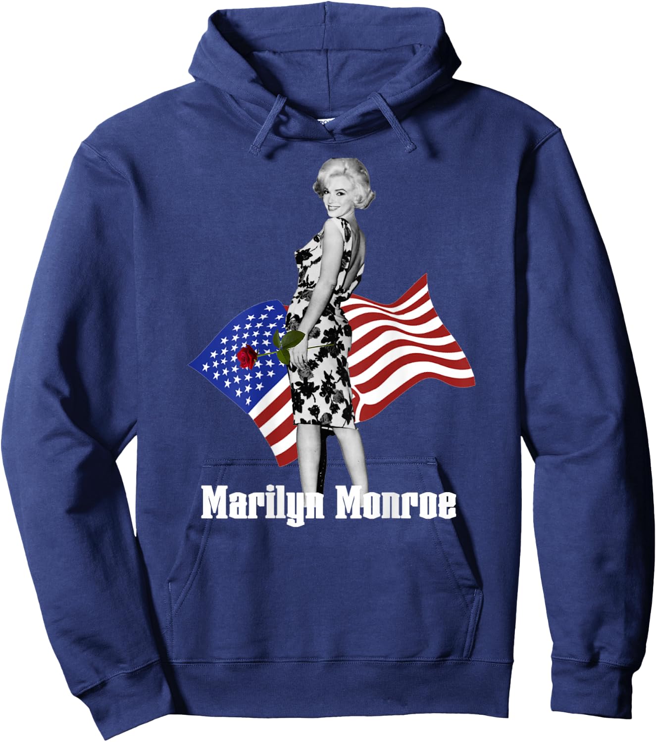 Marilyn Monroe_024_Back Printed Hoodie - Hoodie | Navy