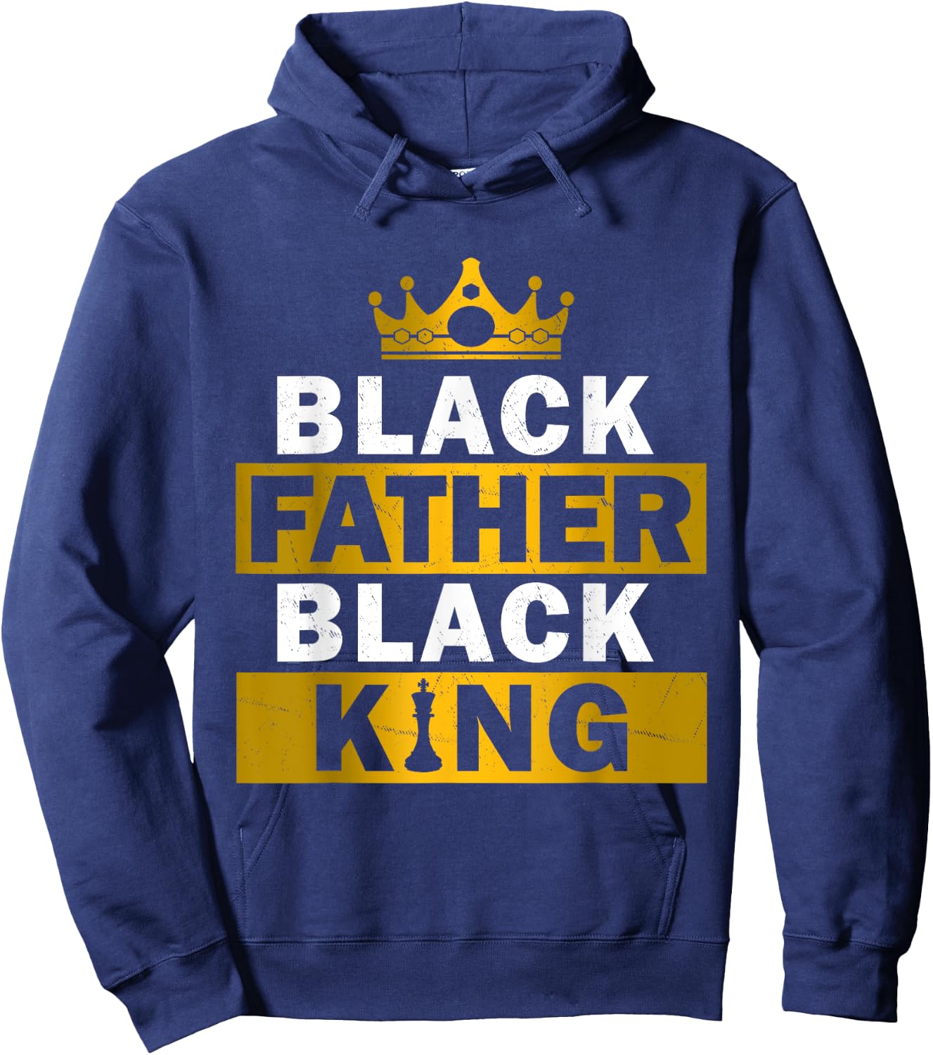 Black Father Black King African American Dad Father's Day Hoodie - Hoodie | Navy
