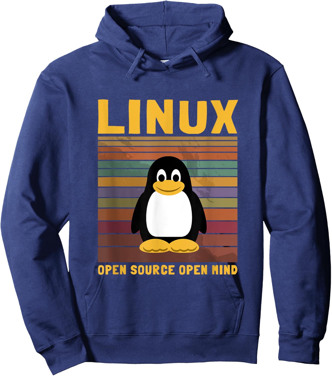 Men's Computer Nerd Linux Root Penguin Tux Saying Gift , black Hoodie - Hoodie | Navy