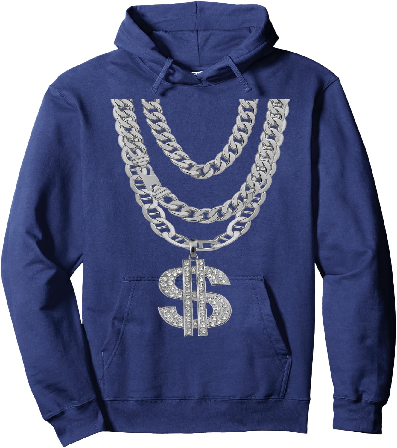 Gangster Chain Shirt | Cheap Hip-Hop Necklace Halloween Gift Hoodie - Hoodie | Navy