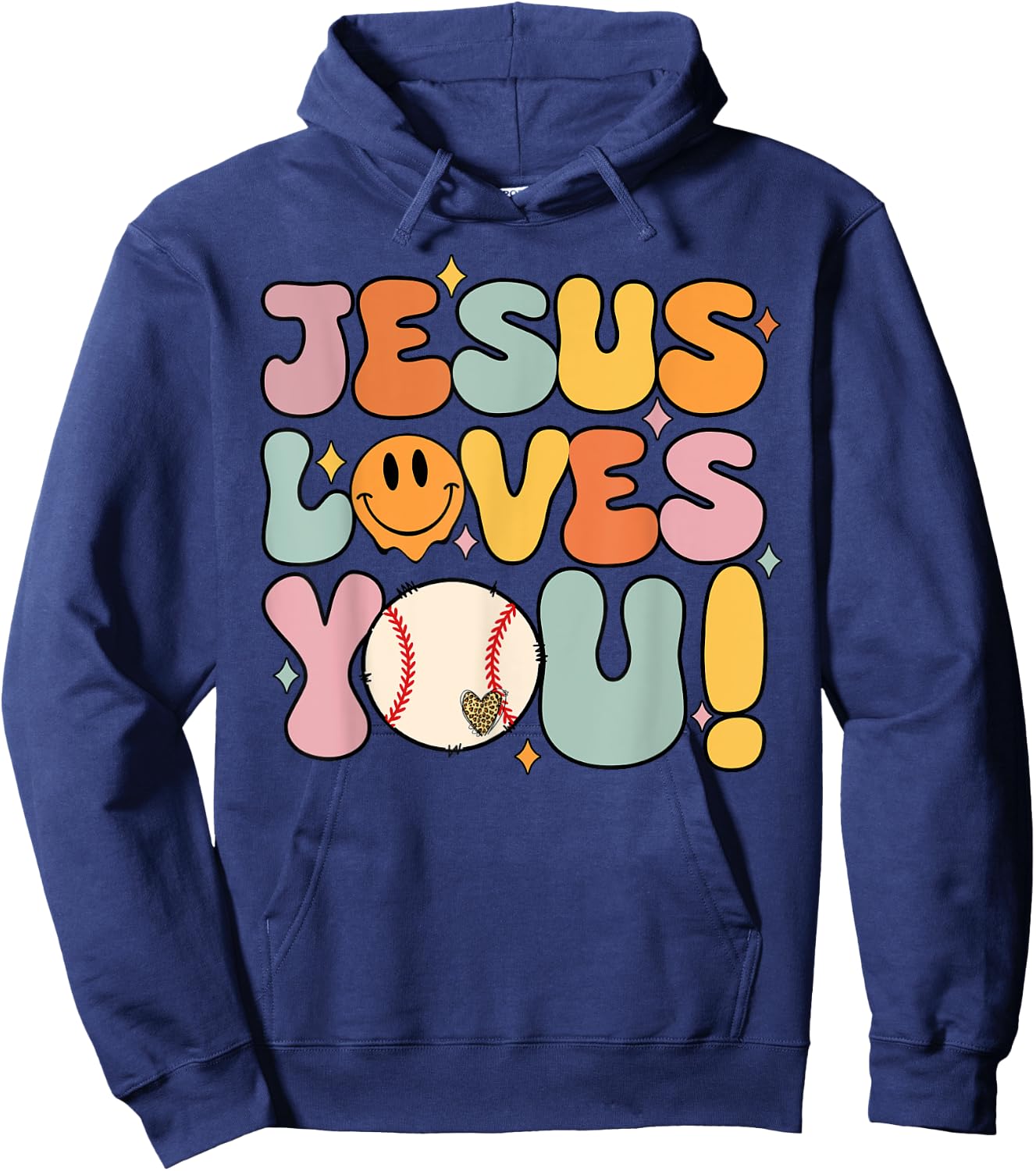 Christian-Shirt Jesus Loves You Baseball Softball Lover Hoodie - Hoodie | Navy