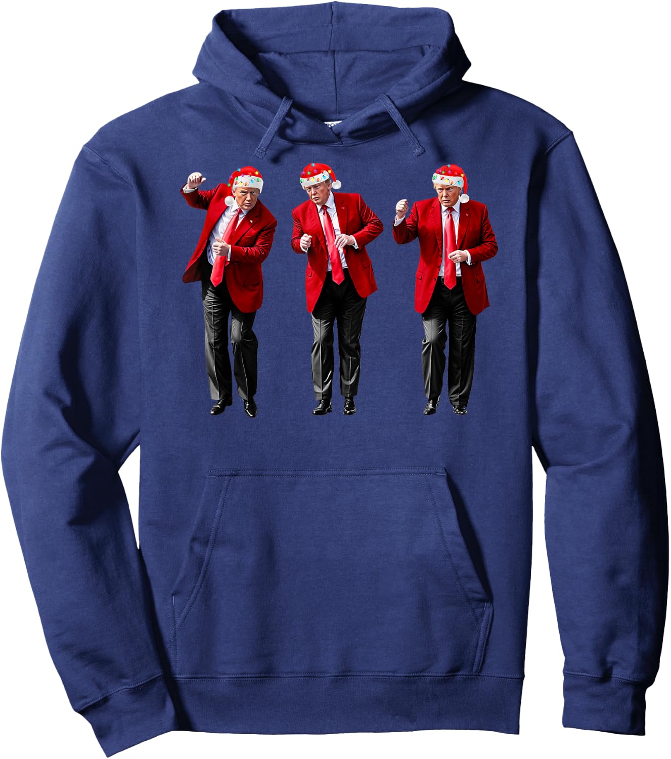 Christmas Donald Trump President 2024 Dancing Funny Santa Hoodie - Hoodie | Navy