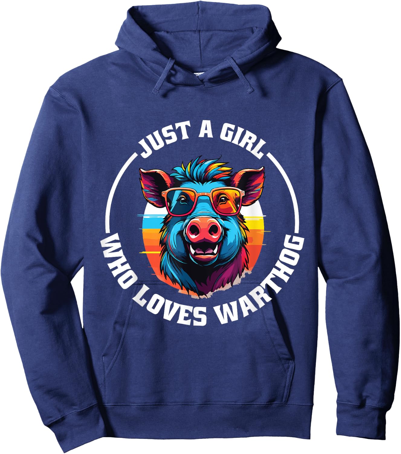 Girl Loves Warthog Costume Funny Pig Outfit Wart hog Hoodie - Hoodie | Navy