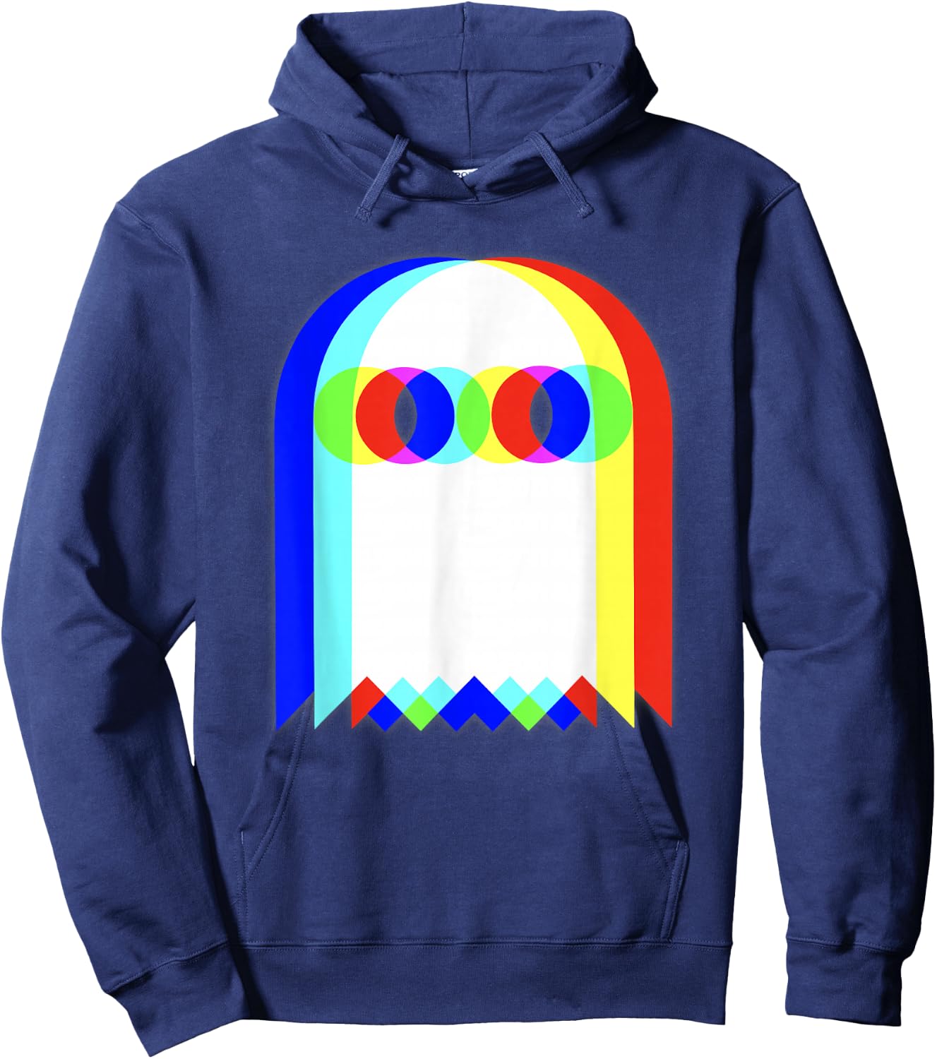 Vaporwave Ghost Retro Halloween Techno EDM Psychedelic , Black, S Hoodie - Hoodie | Navy