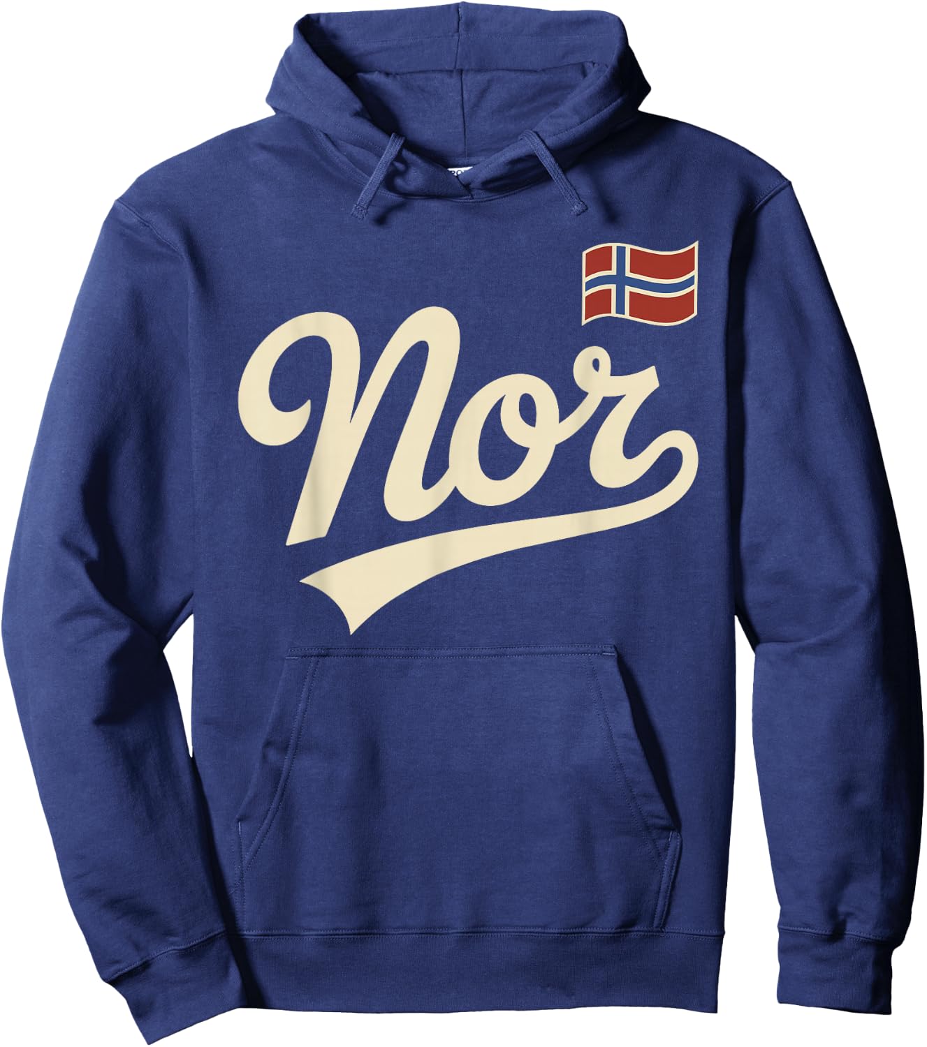 Norway Vintage Script Fan Hoodie - Hoodie | Navy