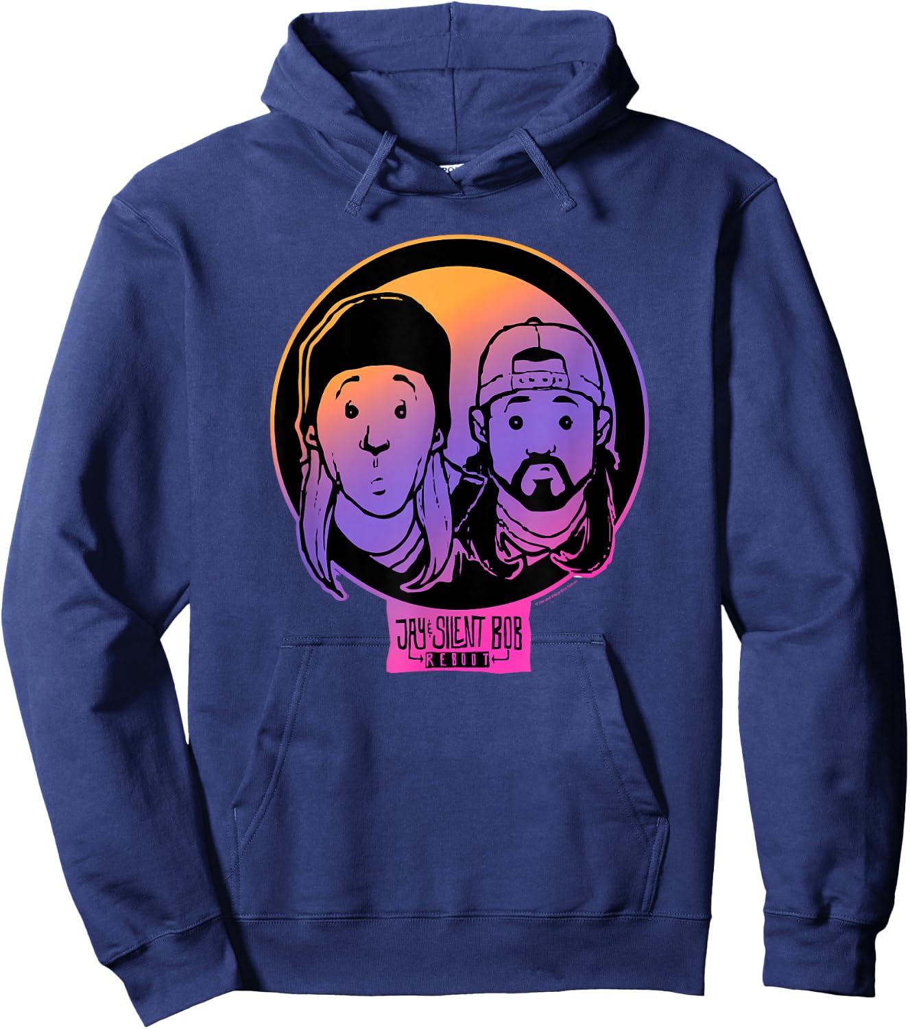 Jay & Silent Bob Colorful Cartoon Gradient Portraits Hoodie - Hoodie | Navy
