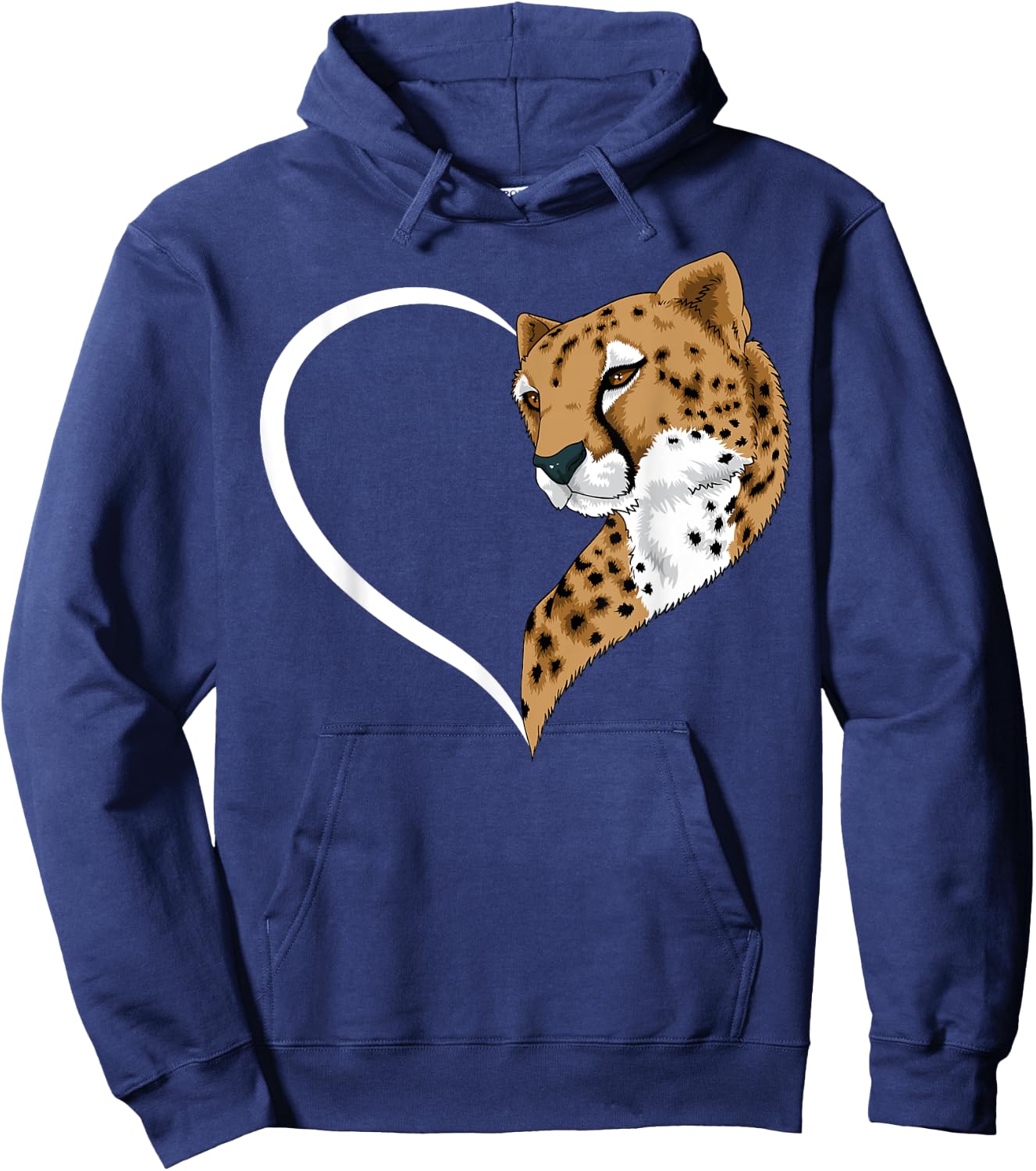Cheetah Shirts Girls Kids Heart Cute Cheetah Hoodie - Hoodie | Navy