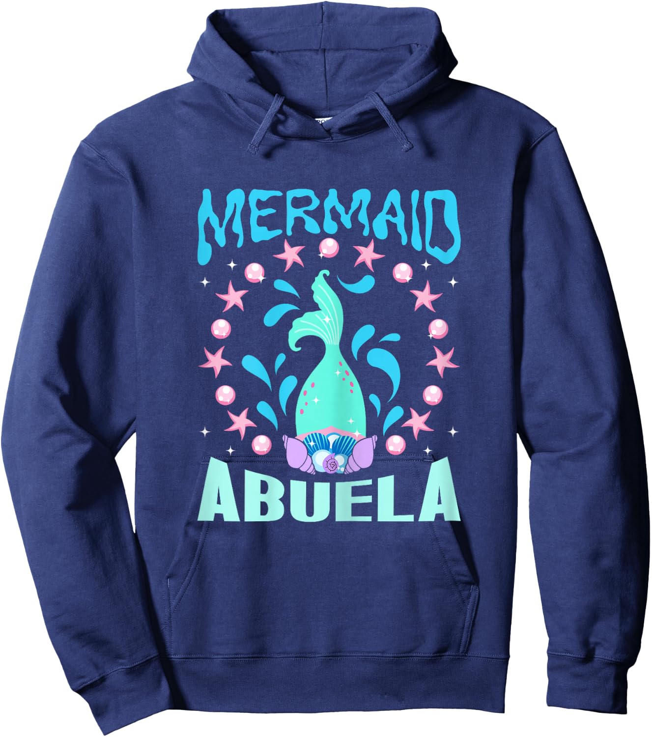 Mermaid Birthday Outfit Mermaid Party Grandma Mermaid Abuela Hoodie - Hoodie | Navy